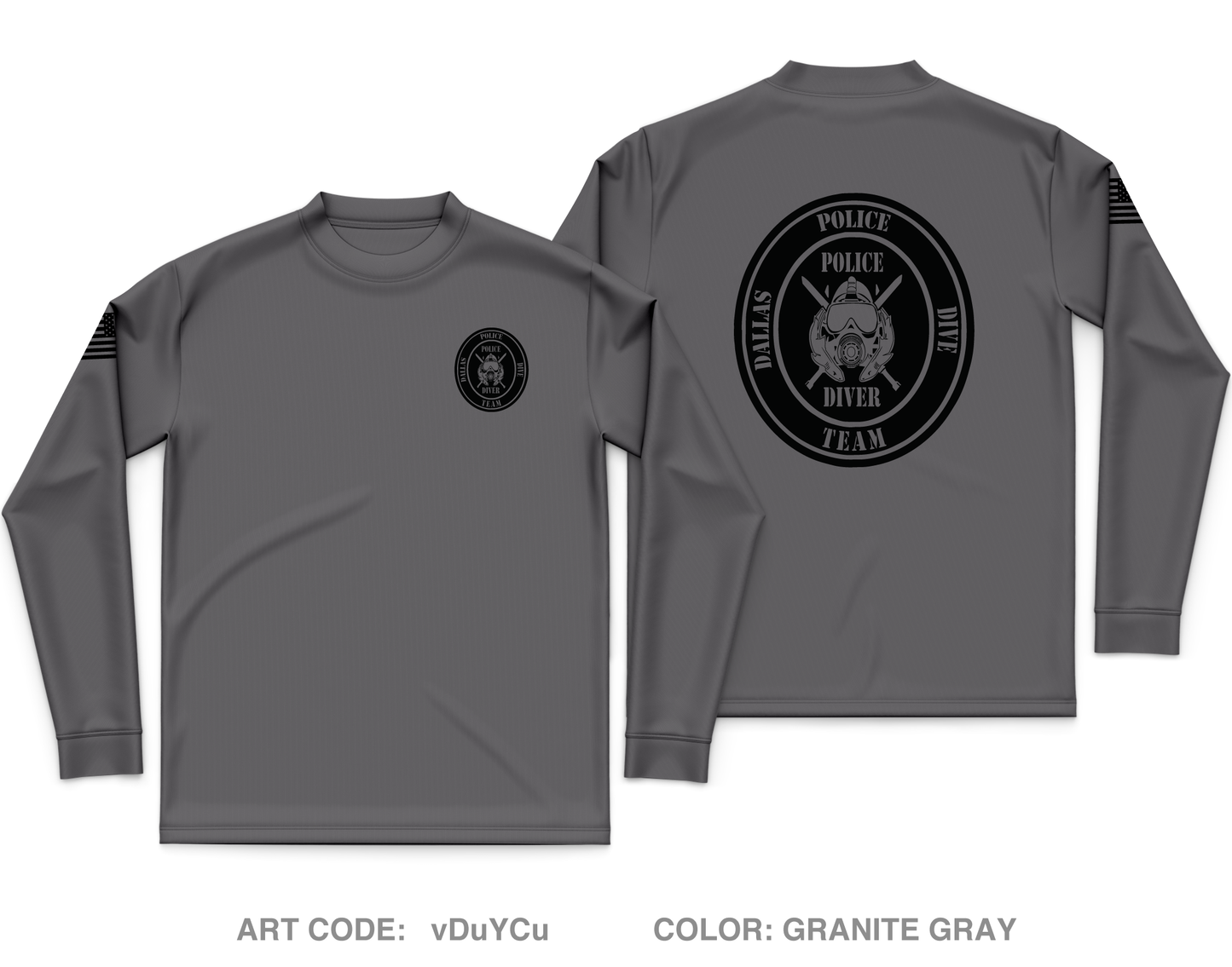 Dallas Police Dive Team Core Men's LS Performance Tee - vDuYCu
