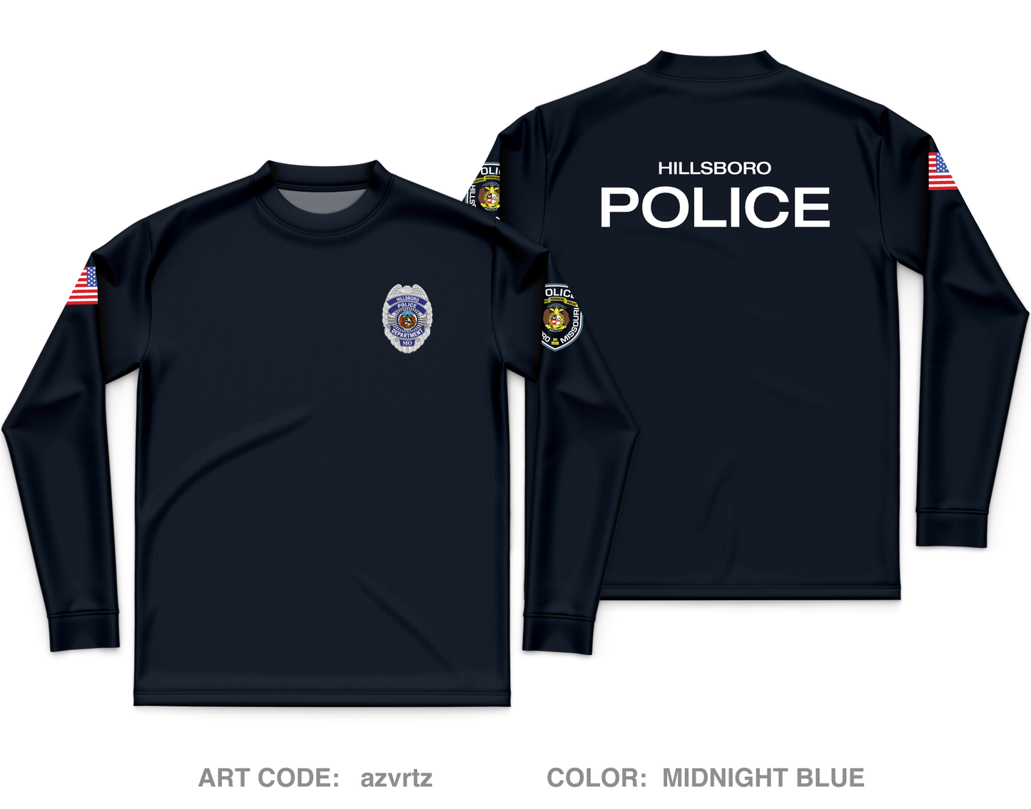 Hillsboro Police Department Core Men's LS Performance Tee - azvrtz
