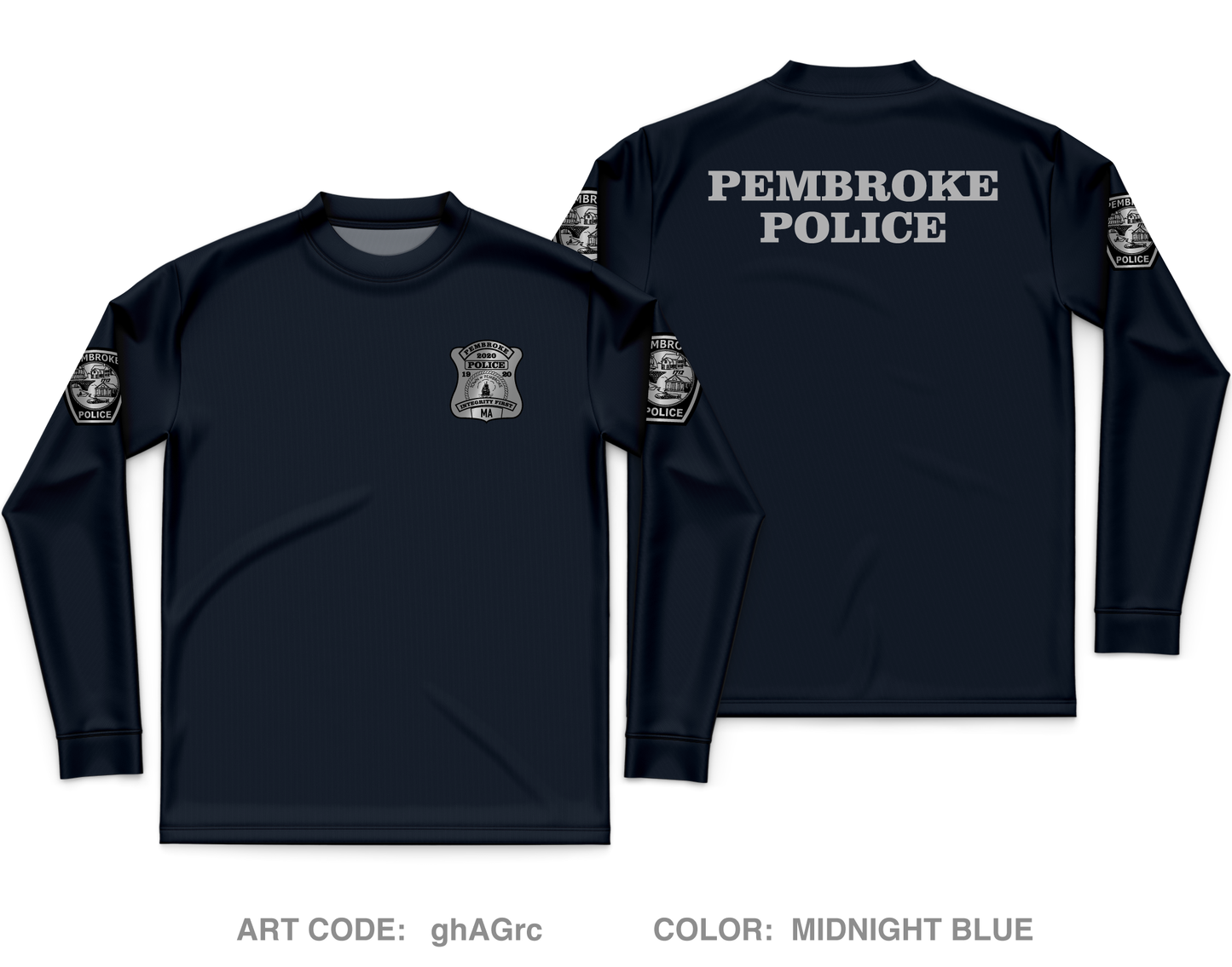 Pembroke Police Department Core Men's LS Performance Tee - ghAGrc