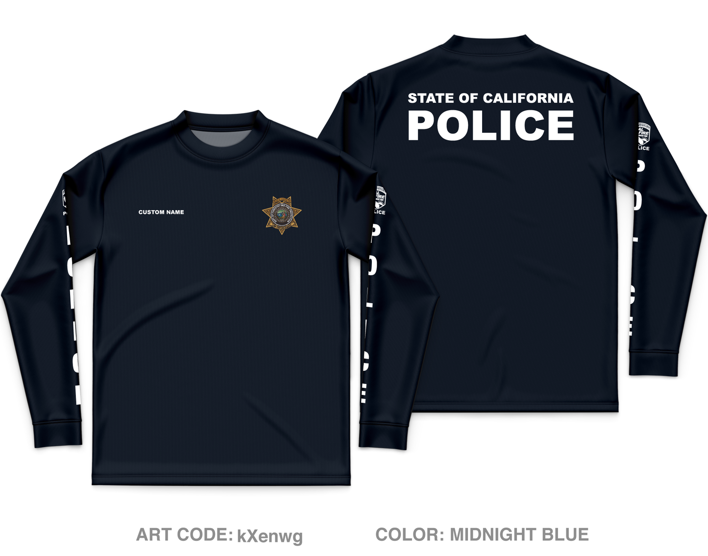 CUSTOM CAL FIRE LAW ENFORCEMENT TRAINING Store 1 Core Men's LS Performance Tee - kXenwg