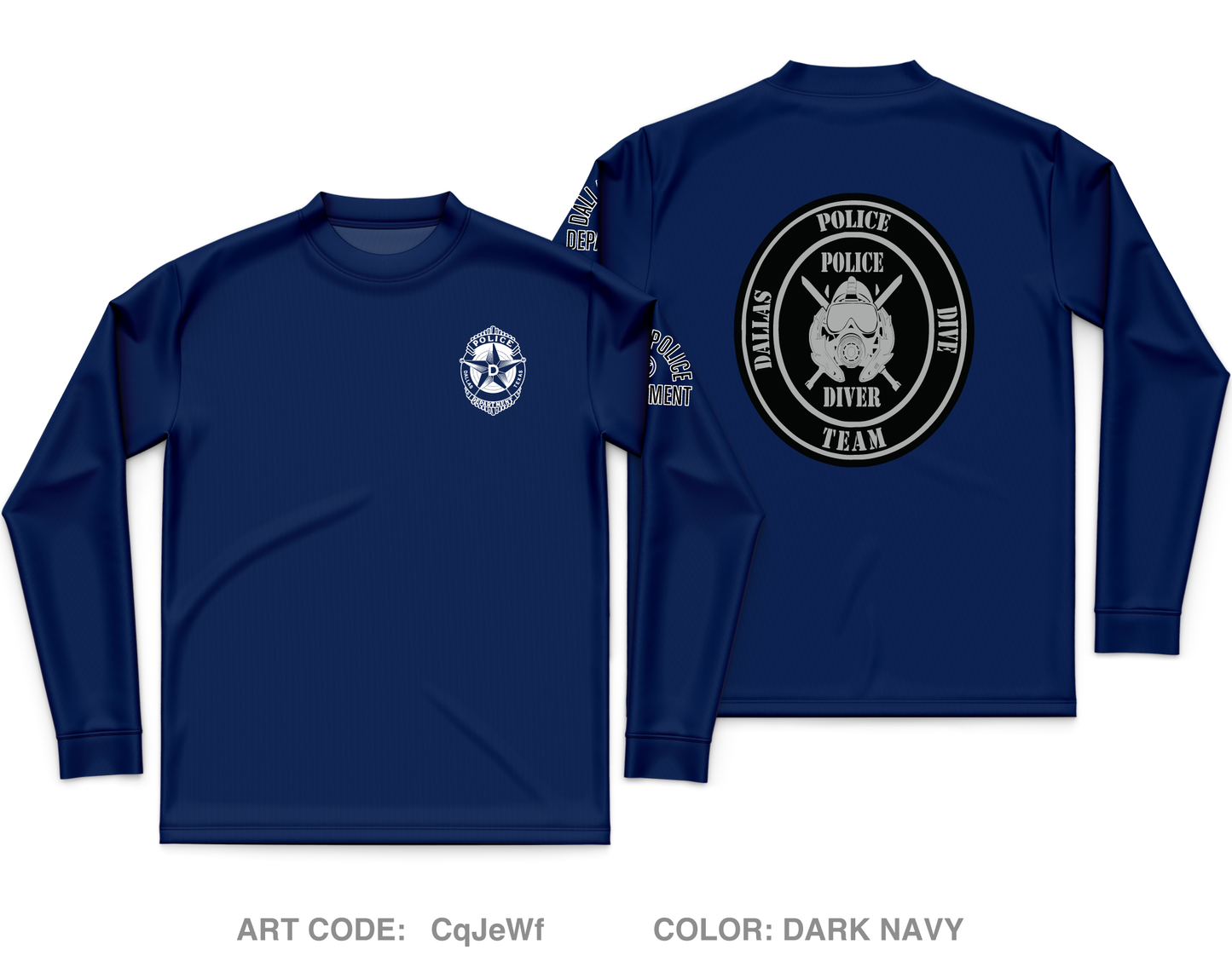 Dallas Police Dive Team Core Men's LS Performance Tee - CqJeWf