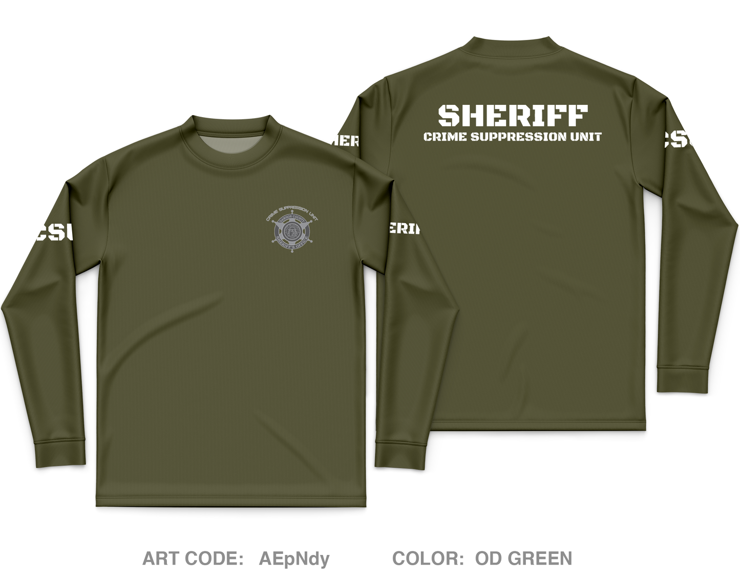 DCSO Crime Suppression Unit Store 1 Core Men's LS Performance Tee - AEpNdy