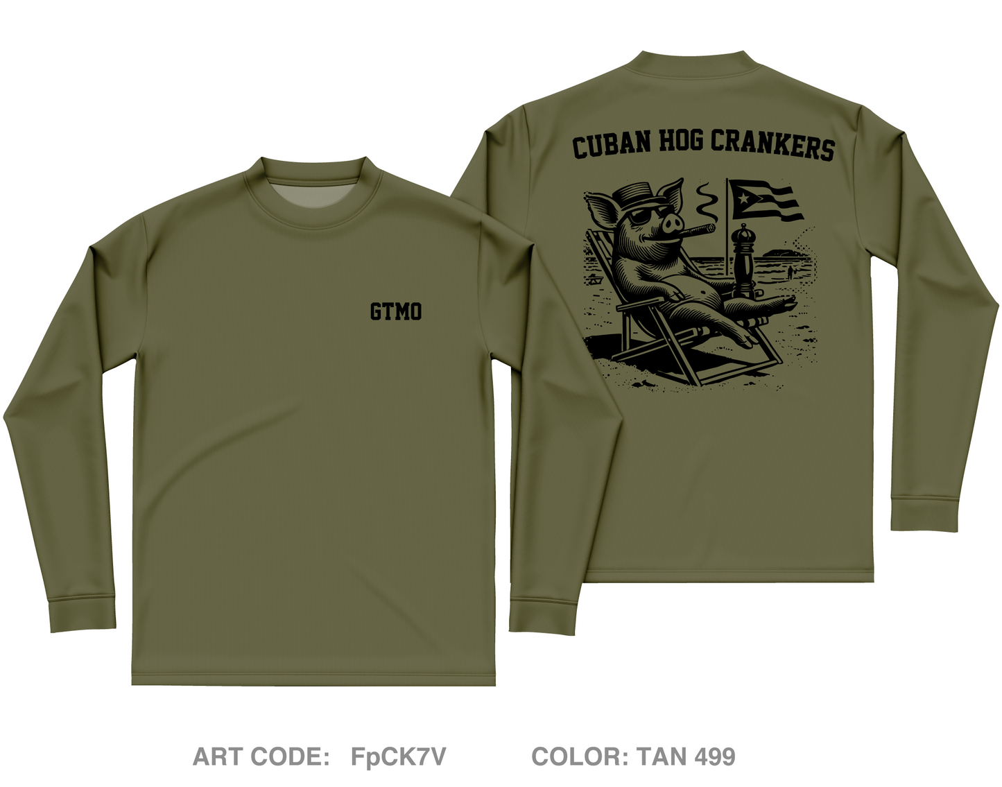 Cuban Hog Core Men's LS Performance Tee - FpCK7V