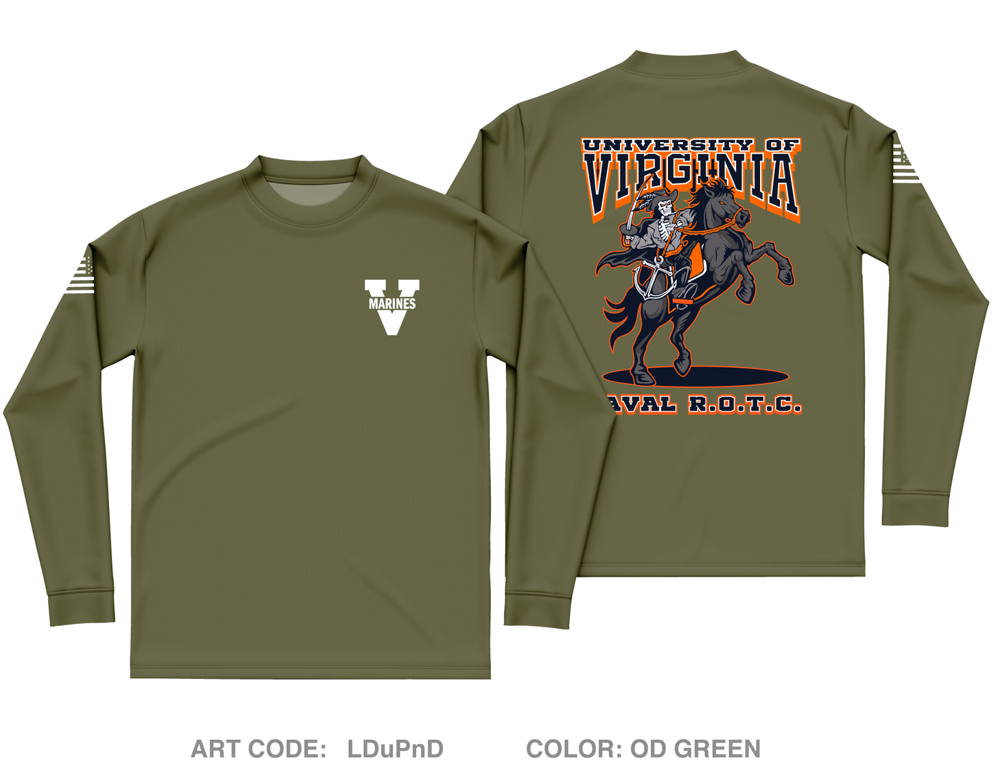UVA NROTC Core Men's LS Performance Tee - LDuPnD