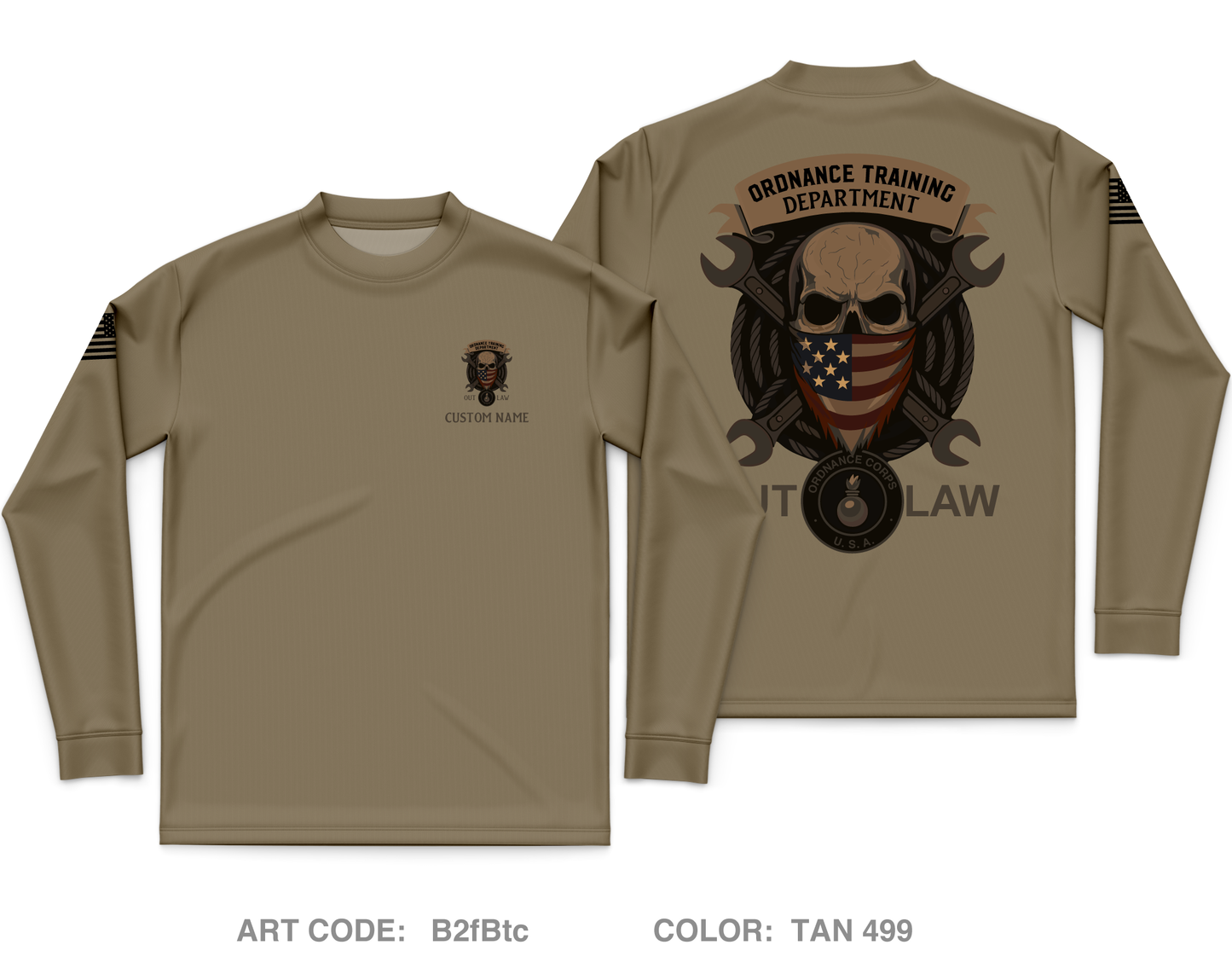 CUSTOM Ordnance Training Drivision Core Men's LS Performance Tee - B2fBtc