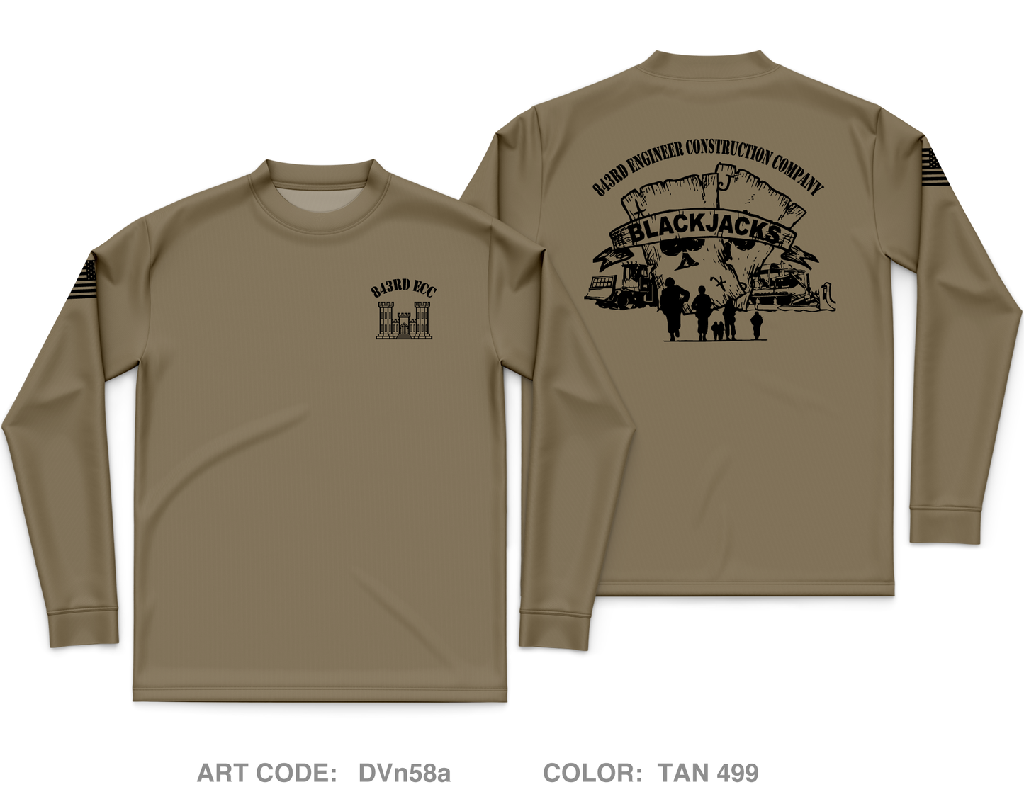 843RD Engineer Construction Company Core Men's LS Performance Tee - DVn58a