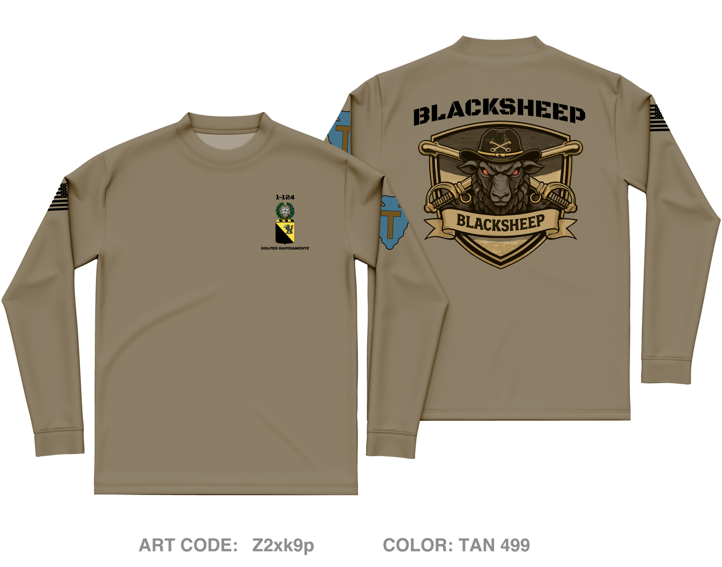 B Trp, 1-124 Cav Store 1 Core Men's LS Performance Tee - Z2xk9p