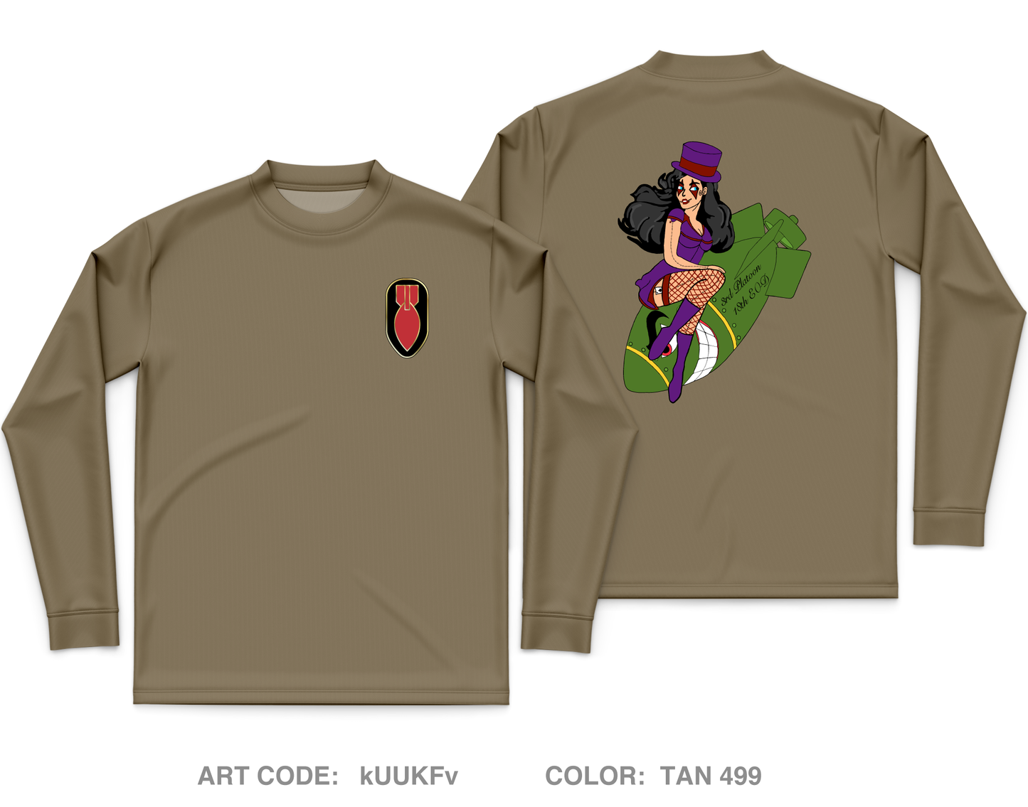 3rd Platoon, 18th EOD Core Men's LS Performance Tee - kUUKFv