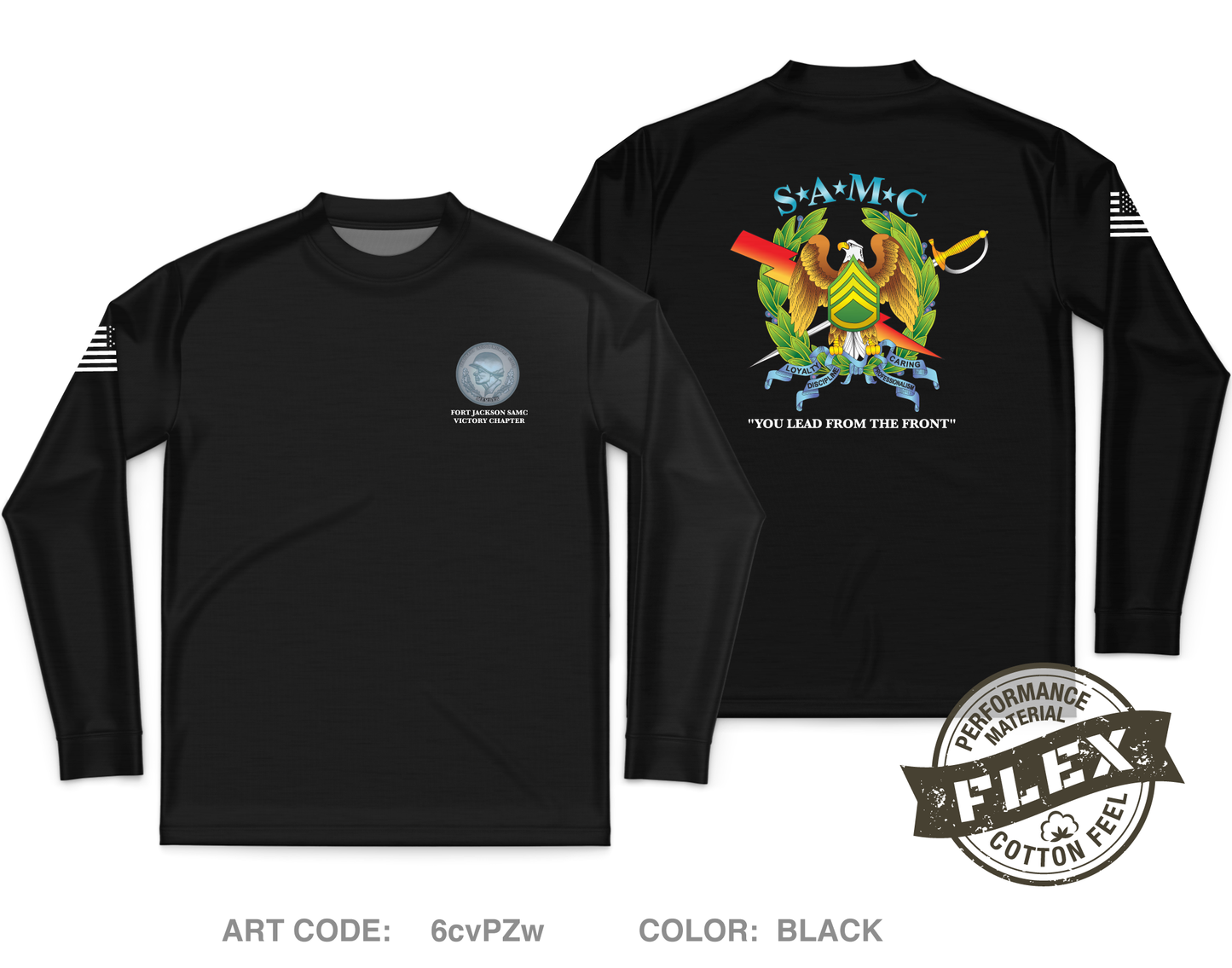 Ft Jackson SAMC Voctory Chapter Core Men's LS Flex Performance Tee - 6cvPZw