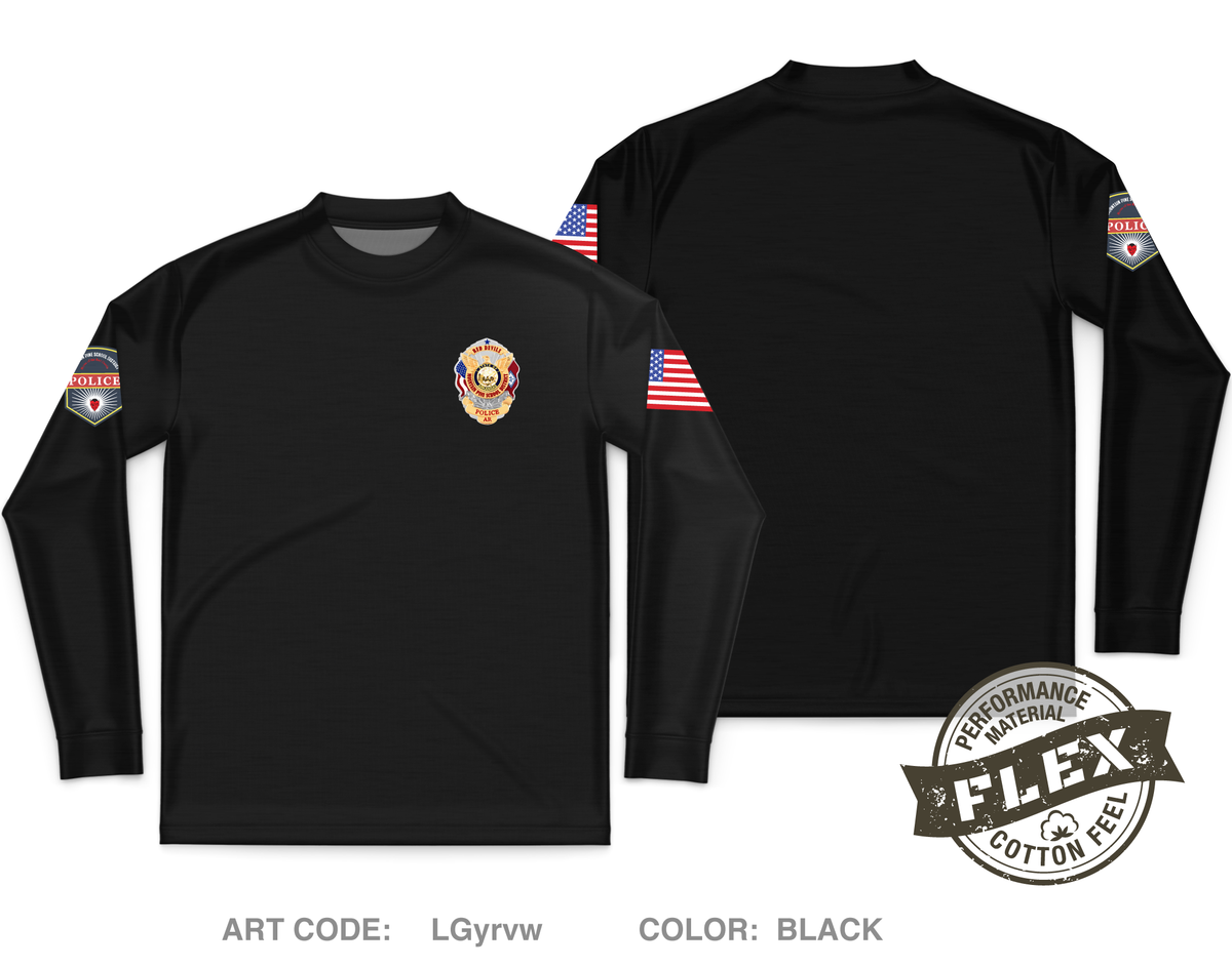 Red Devil Institutional Police Department Core Men's LS Flex Performance Tee - LGyrvw