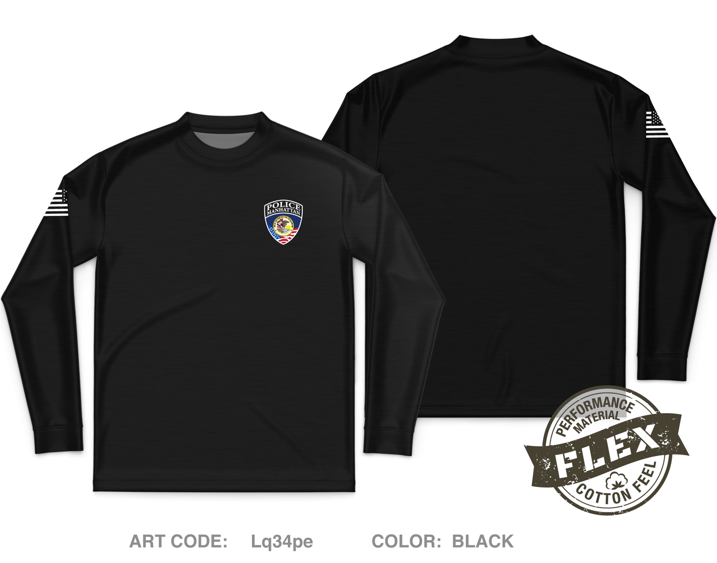 Manhattan Police Department Core Men's LS Flex Performance Tee - Lq34pe