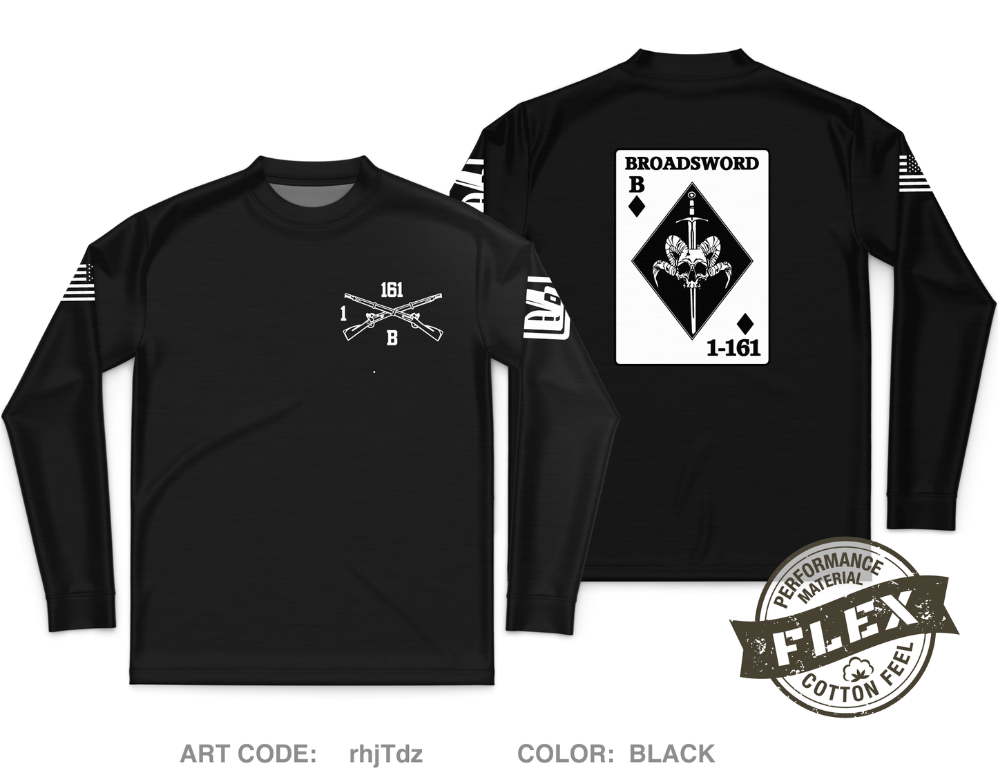 BOLD COMPANY, 1ST BN 161ST INFANTRY REGIMENT Core Men's LS Flex Performance Tee - rhjTdz
