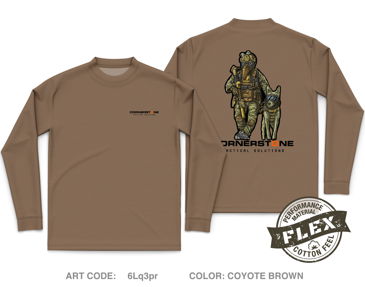 Bahrain Military Working Dog Core Men's LS Flex Performance Tee - 6Lq3pr