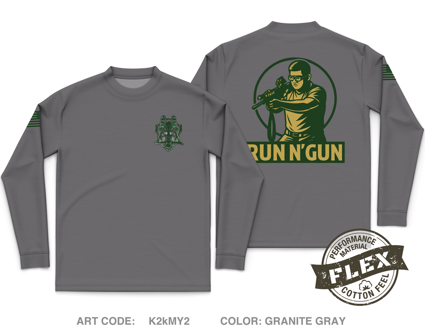 Run N' Gun Club Core Men's LS Flex Performance Tee - K2kMY2