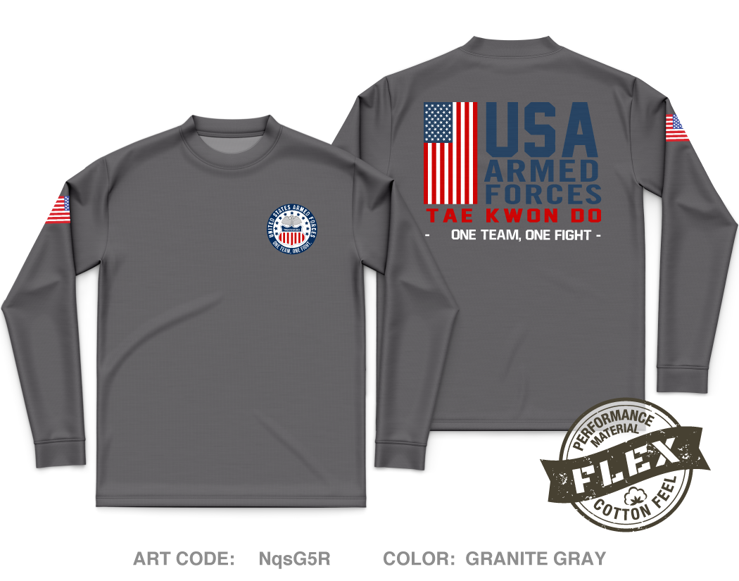 U.S. Armed Forced Taekwondo Alumni Core Men's LS Flex Performance Tee - NqsG5R