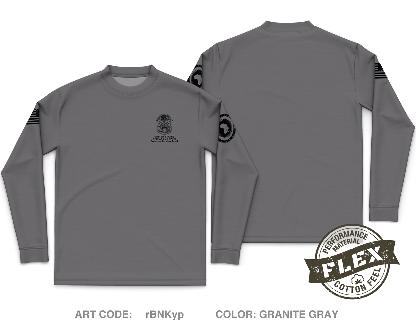 AFRICOM-PSD Core Men's LS Flex Performance Tee - rBNKyp