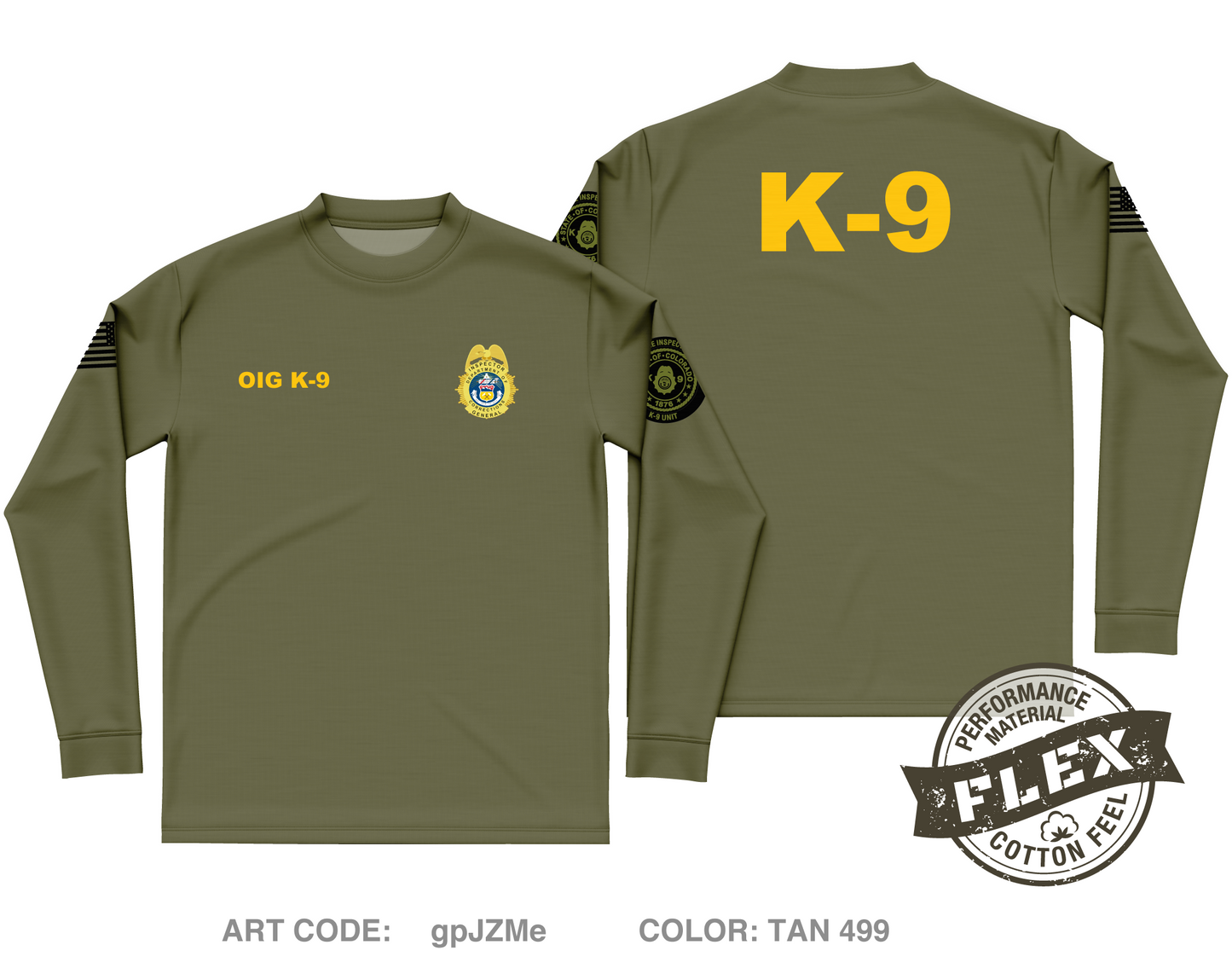 CDOC-OIG K-9 Unit Core Men's LS Flex Performance Tee - gpJZMe