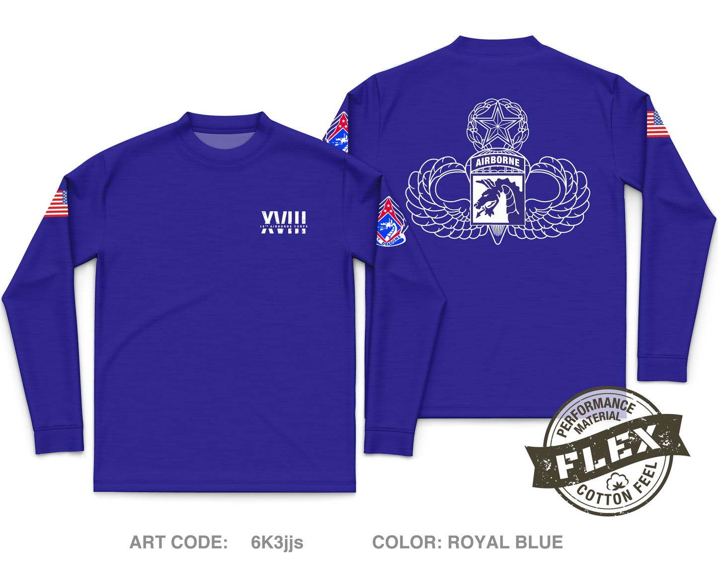 XVIII Airborne Corps OSJA Core Men's LS Flex Performance Tee - 6K3jjs