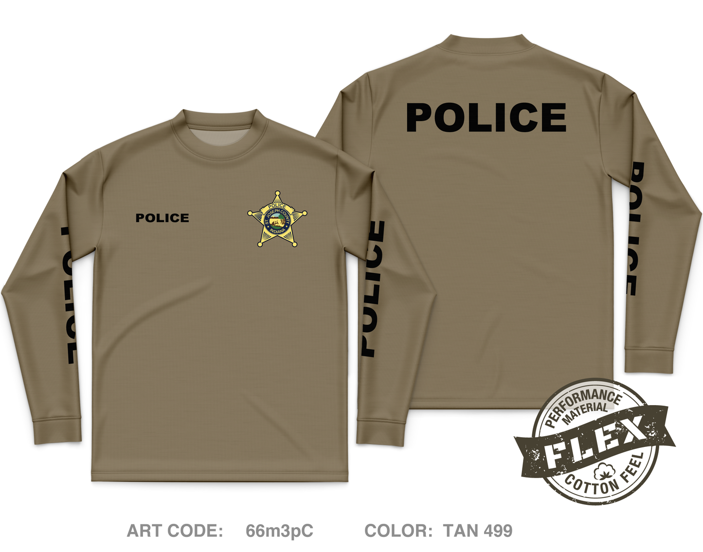 St. Joseph County Police Department Core Men's LS Flex Performance Tee - 66m3pC