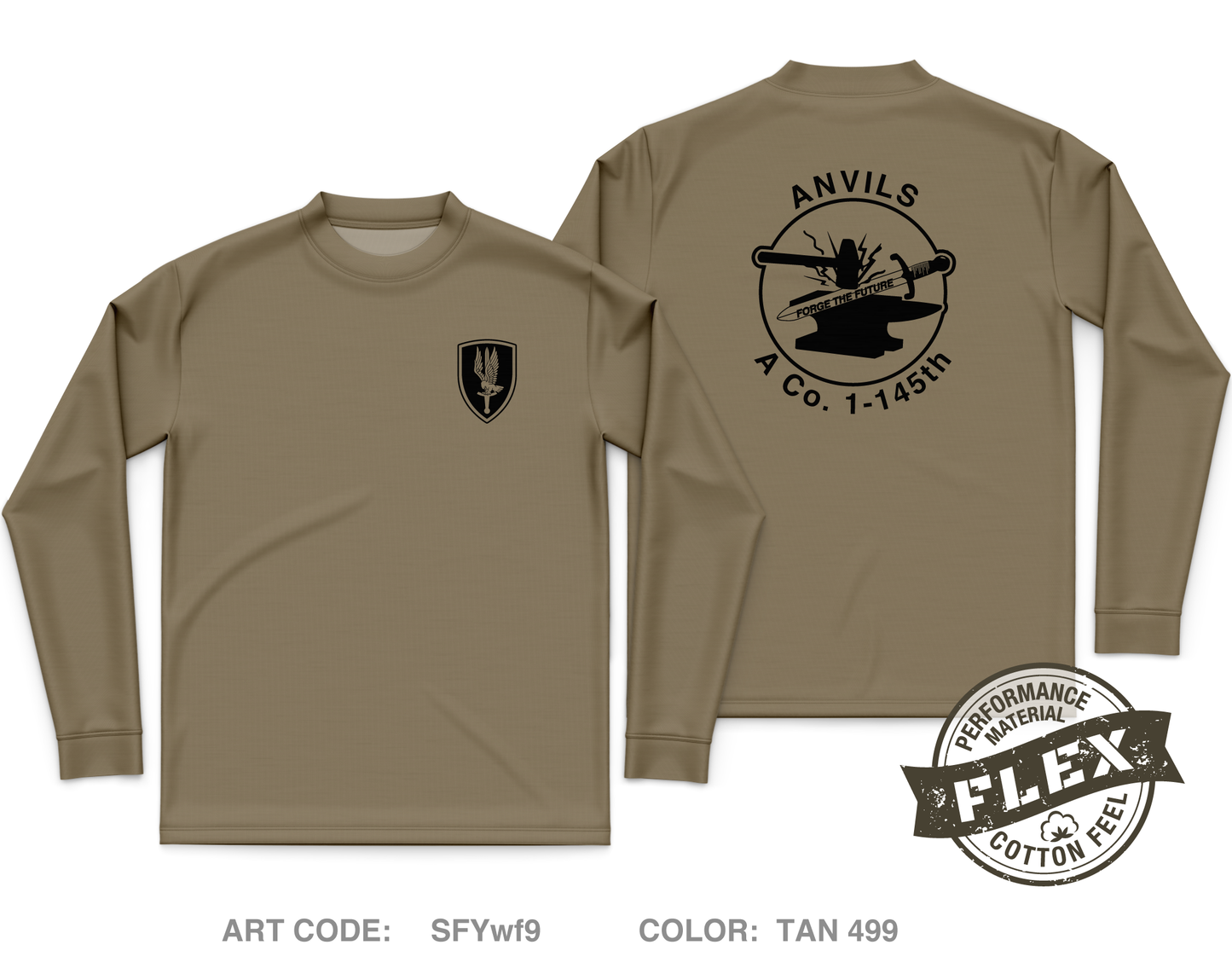 A CO. "Anvils", 1-145th Core Men's LS Flex Performance Tee - SFYwf9