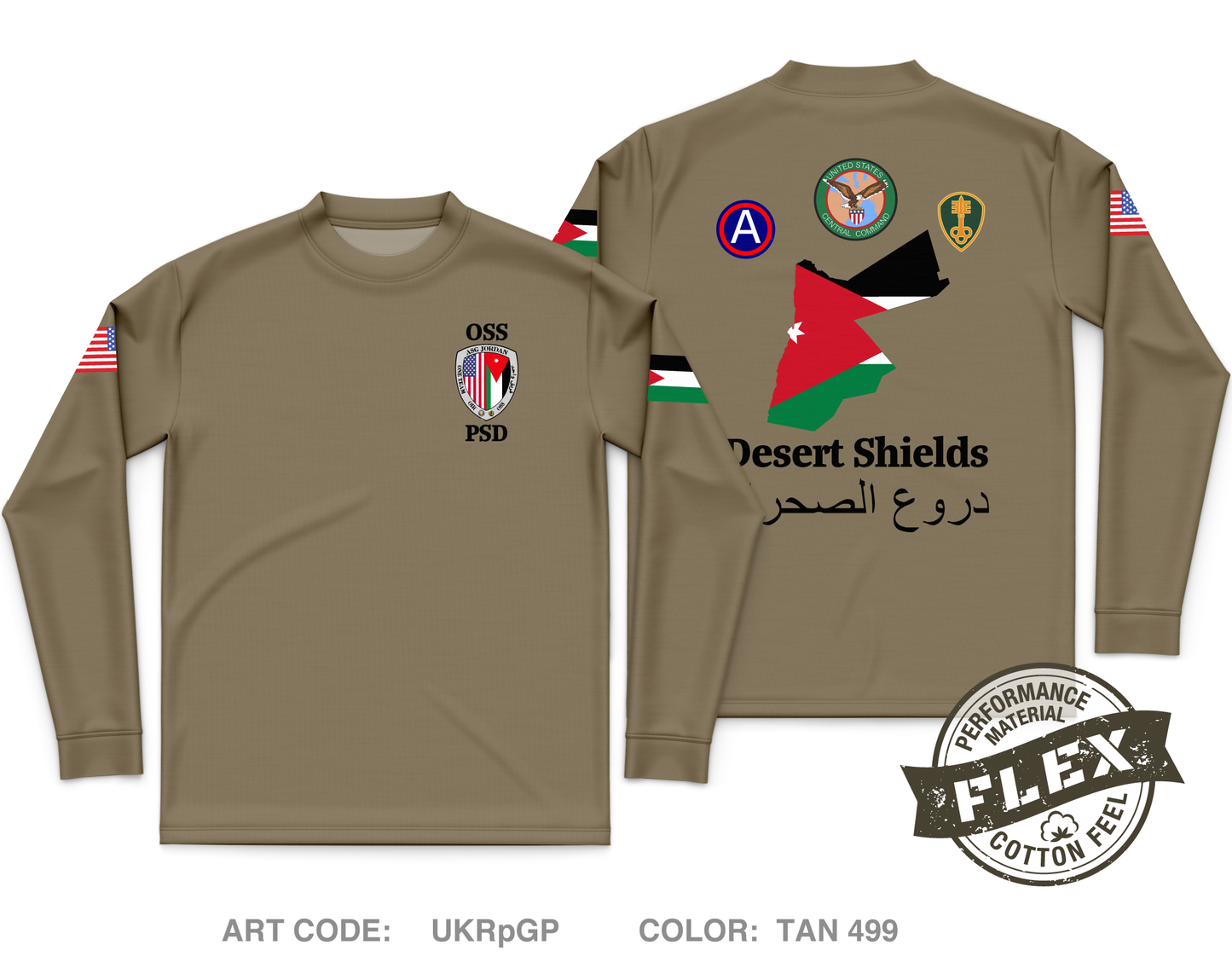 377TH MP Co- PSD Core Men's LS Flex Performance Tee - UKRpGP