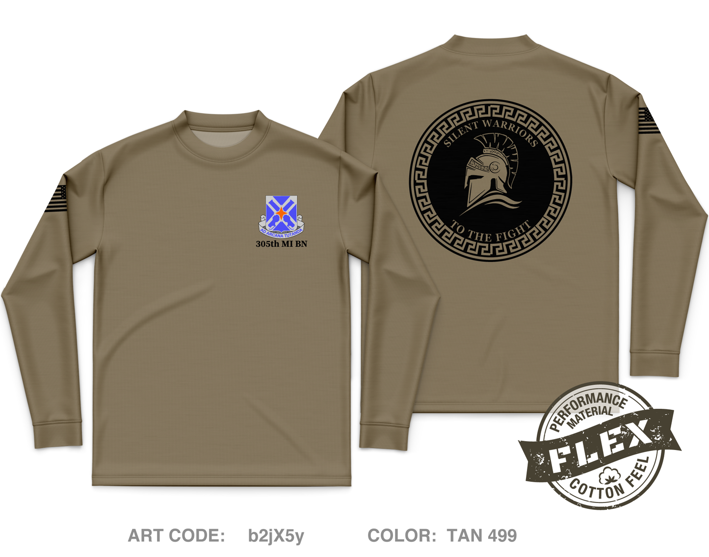 305th MI BN Core Men's LS Flex Performance Tee - b2jX5y