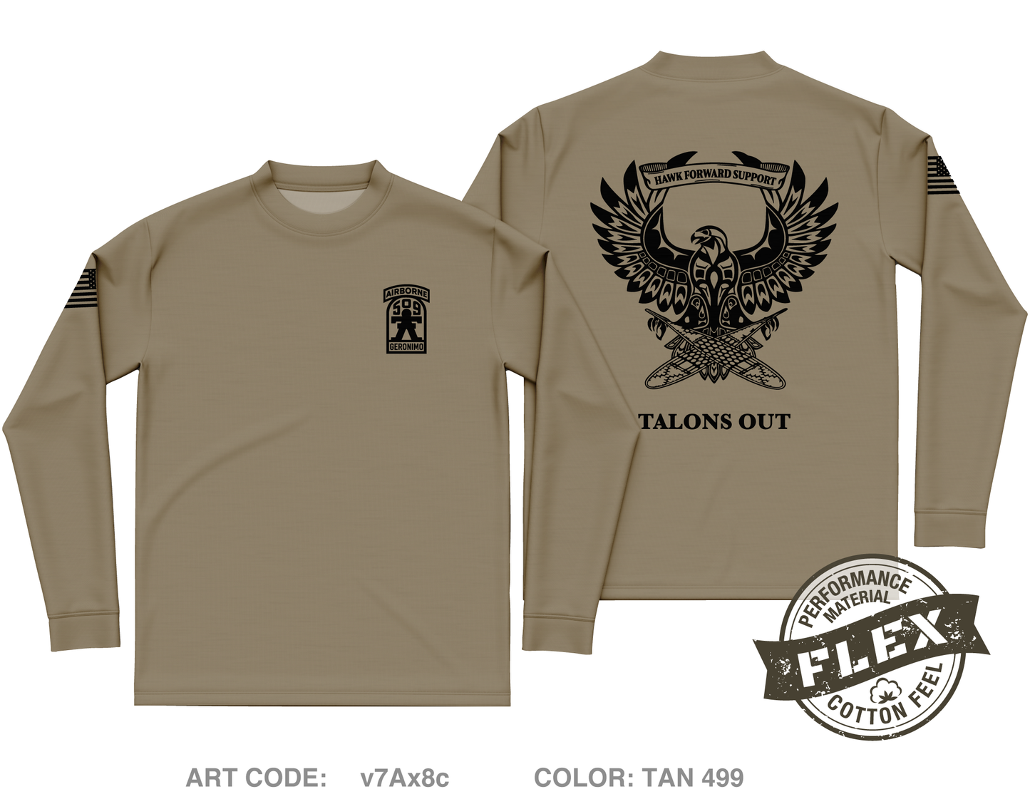 Hawk 3-509th ABN IN Core Men's LS Flex Performance Tee - v7Ax8c