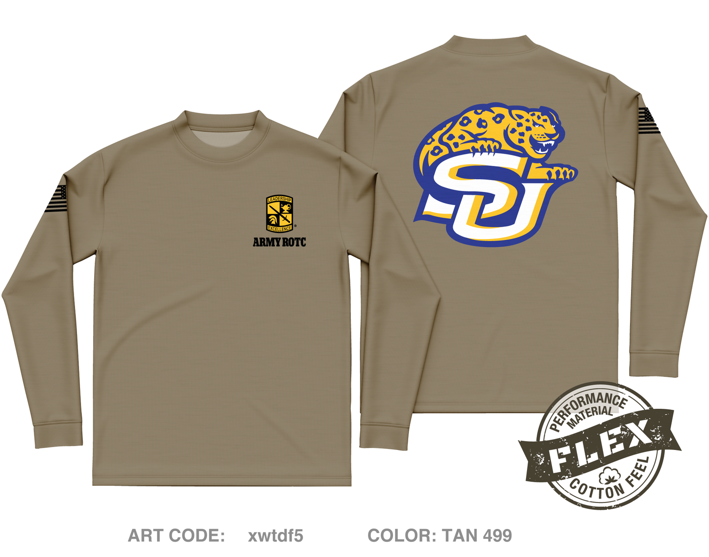 SOU ROTC Core Men's LS Flex Performance Tee - xwtdf5