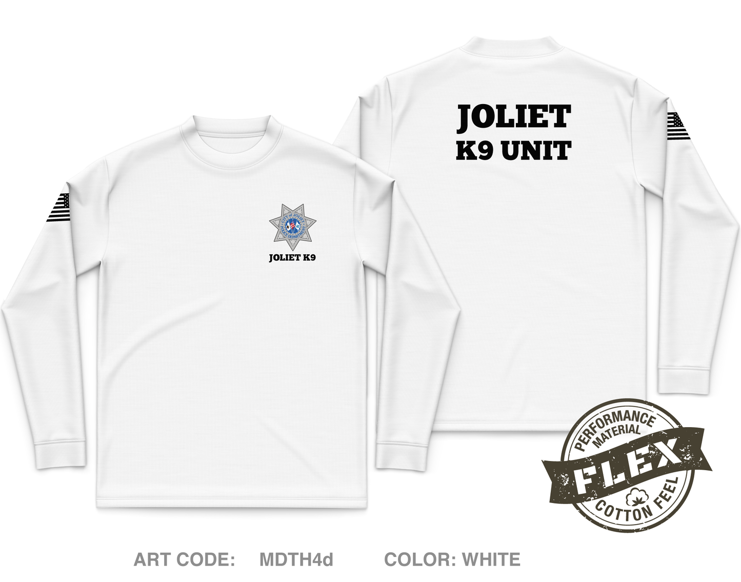 Joliet Police K9 Unit Core Men's LS Flex Performance Tee - MDTH4d