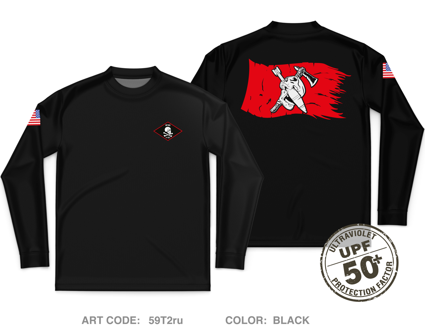 HHC, 1-157 IN MORTARS Core Men's UPF 50+ Performance LS Tee - 59T2ru