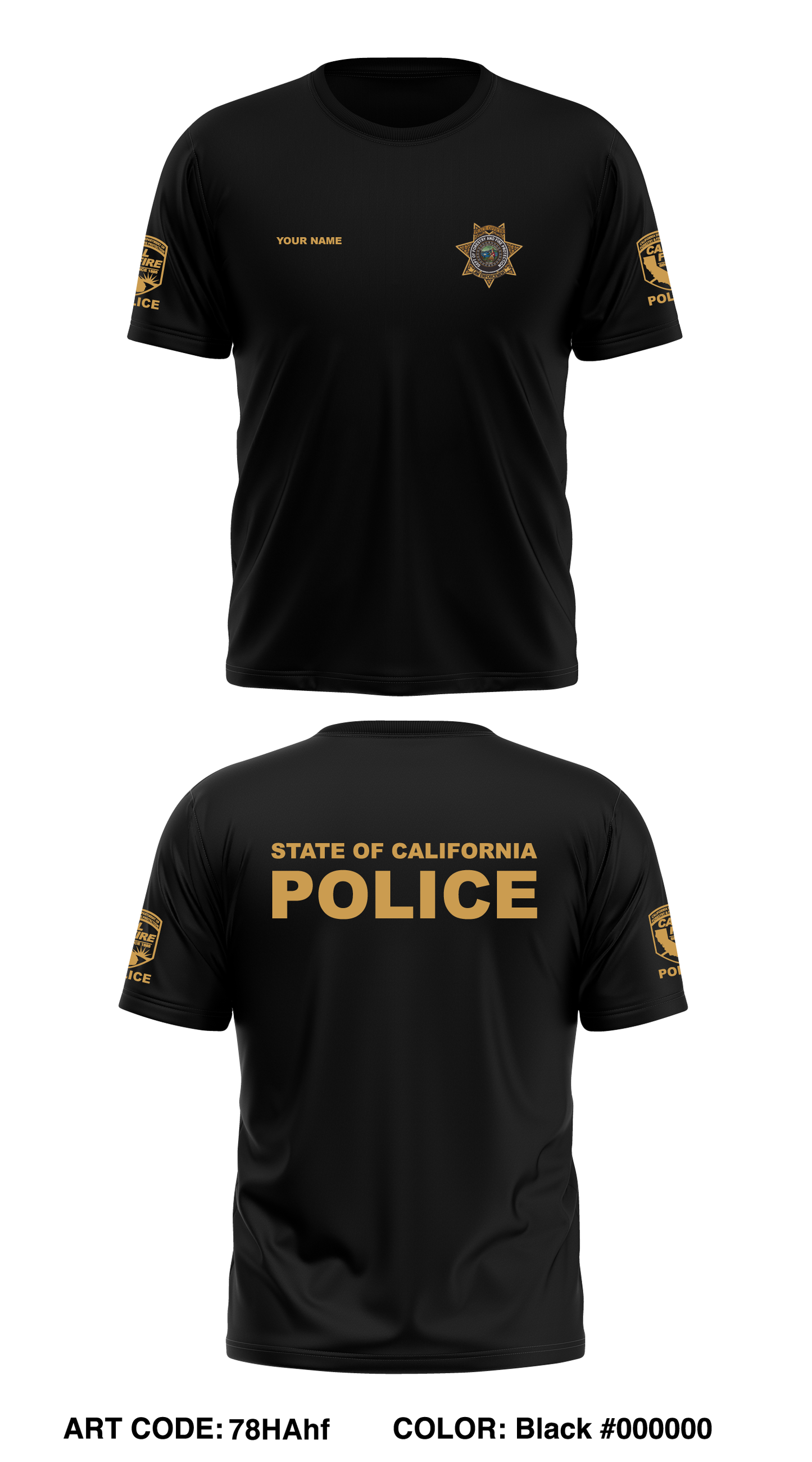 CUSTOM CAL FIRE LAW ENFORCEMENT TRAINING Store 1 Core Men's SS Performance Tee - 78HAhf