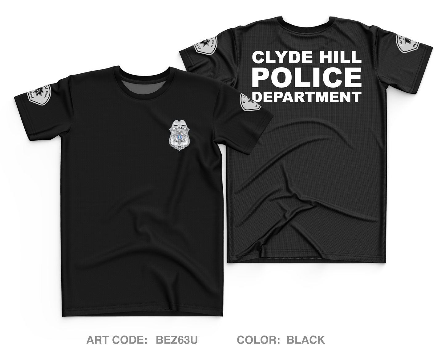 Clyde Hill Police Department Store 1 Core Men's SS Performance Tee - BEZ63U