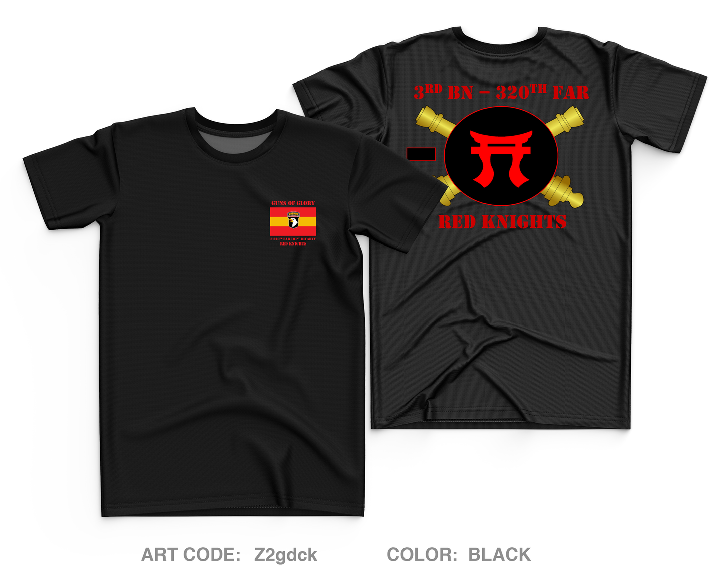 3-320th Field Artillery Battalion "Red Knight Rakkasans" Fundraising Collection Core Men's SS Performance Tee - Z2gdck