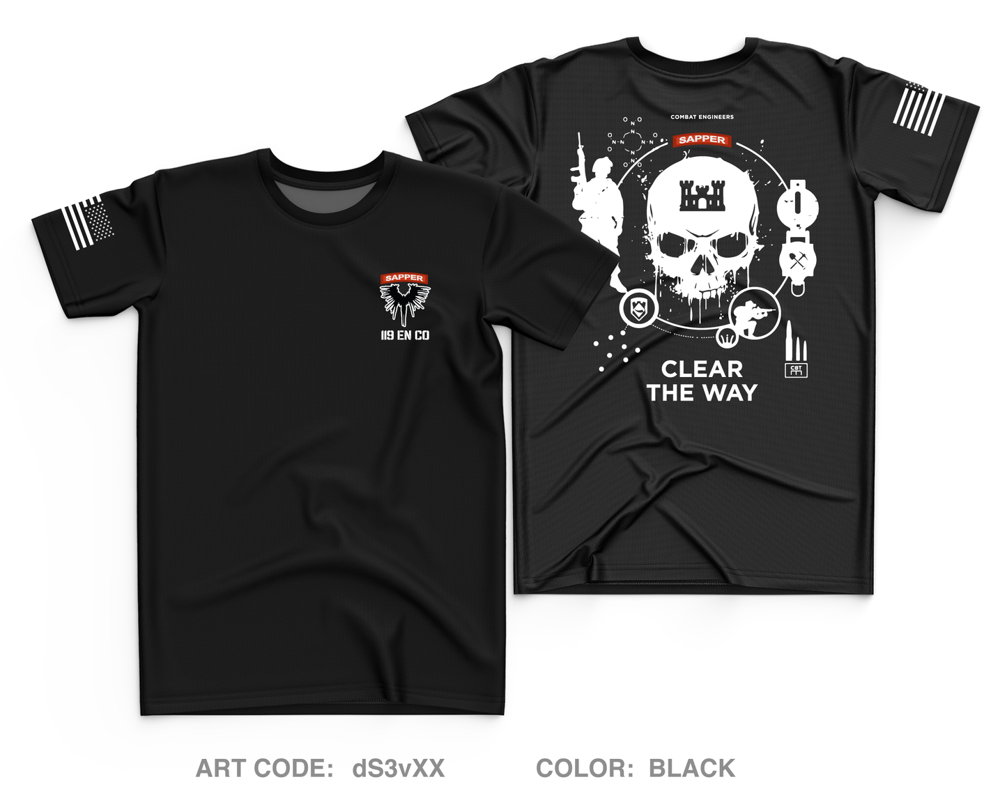 119 Engineer Company (SAPPER) Fundraising Collection Core Men's SS Performance Tee - dS3vXX