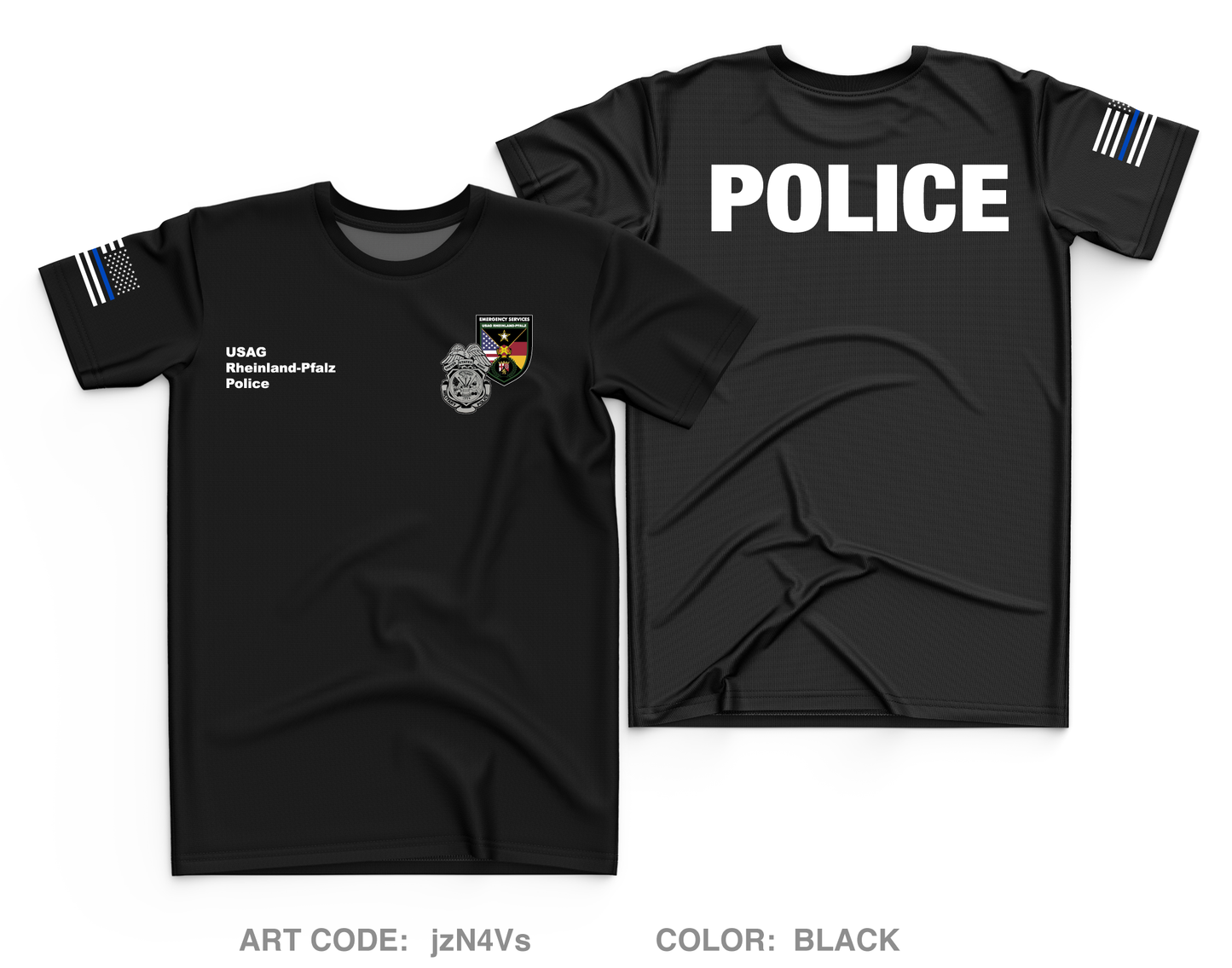 USAG Rheinland Pfalz Police Core Men's SS Performance Tee - jzN4Vs