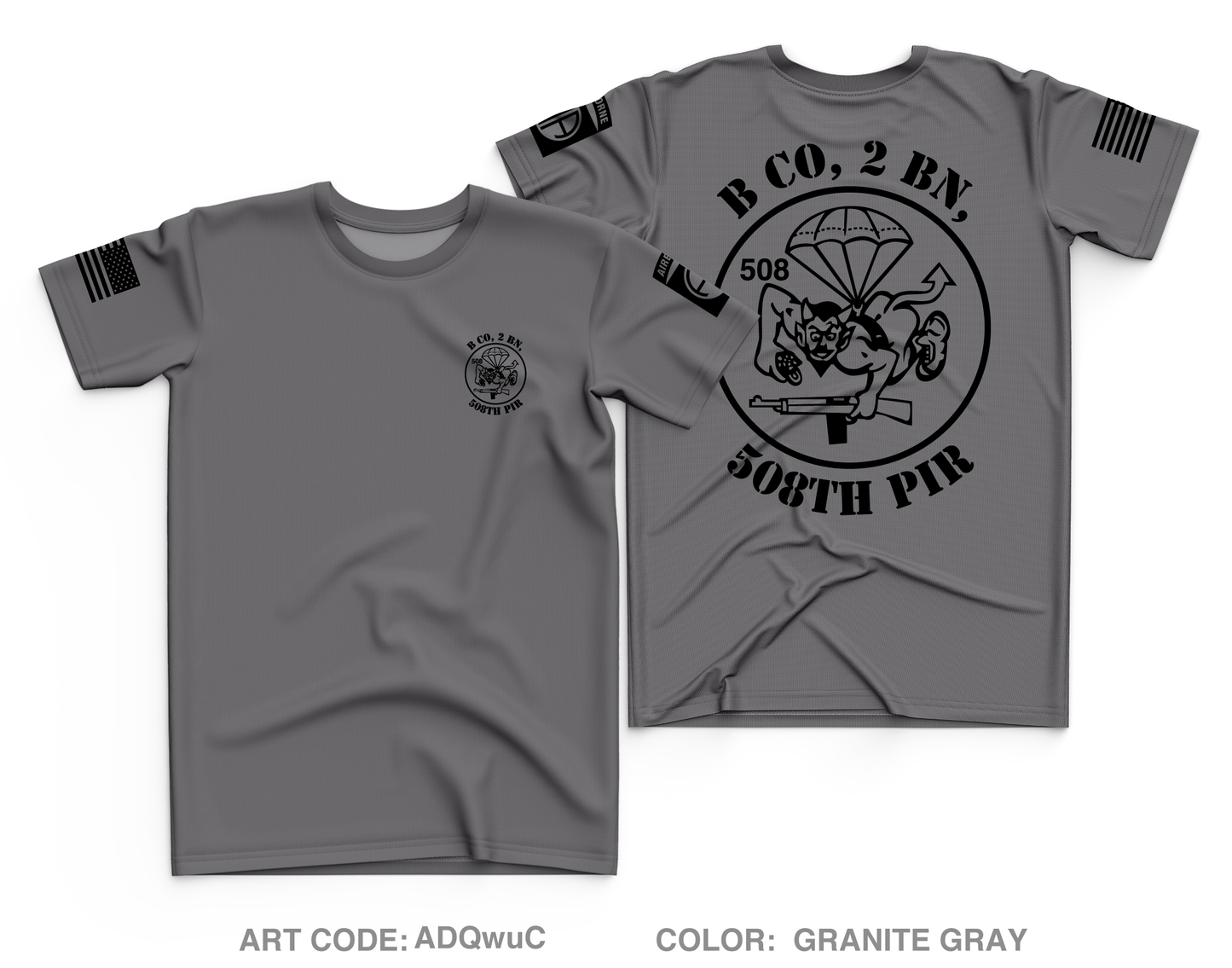 B Co, 2 BN, 508th PIR, 4BCT Core Men's SS Performance Tee - ADQwuC