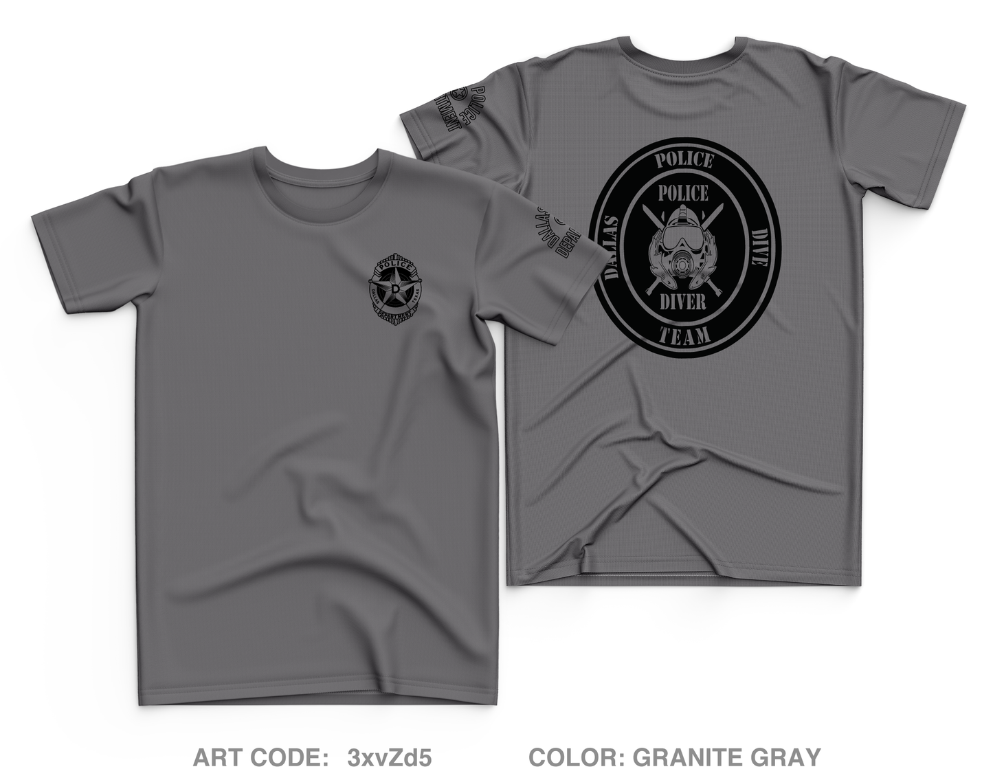 Dallas Police Dive Team Core Men's SS Performance Tee - 3xvZd5