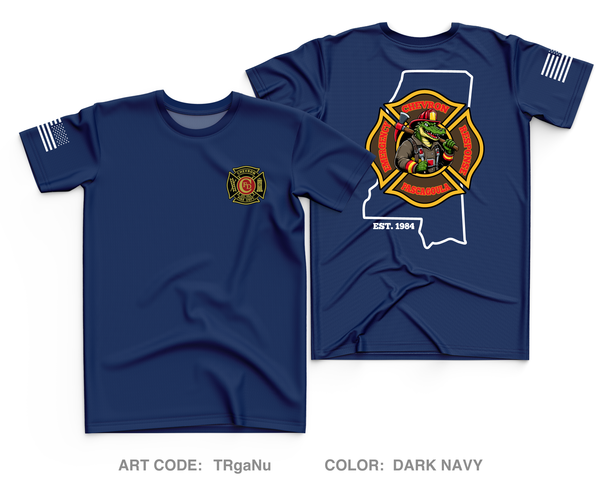 Chevron Pascagoula Fire Department Core Men's SS Performance Tee TRg