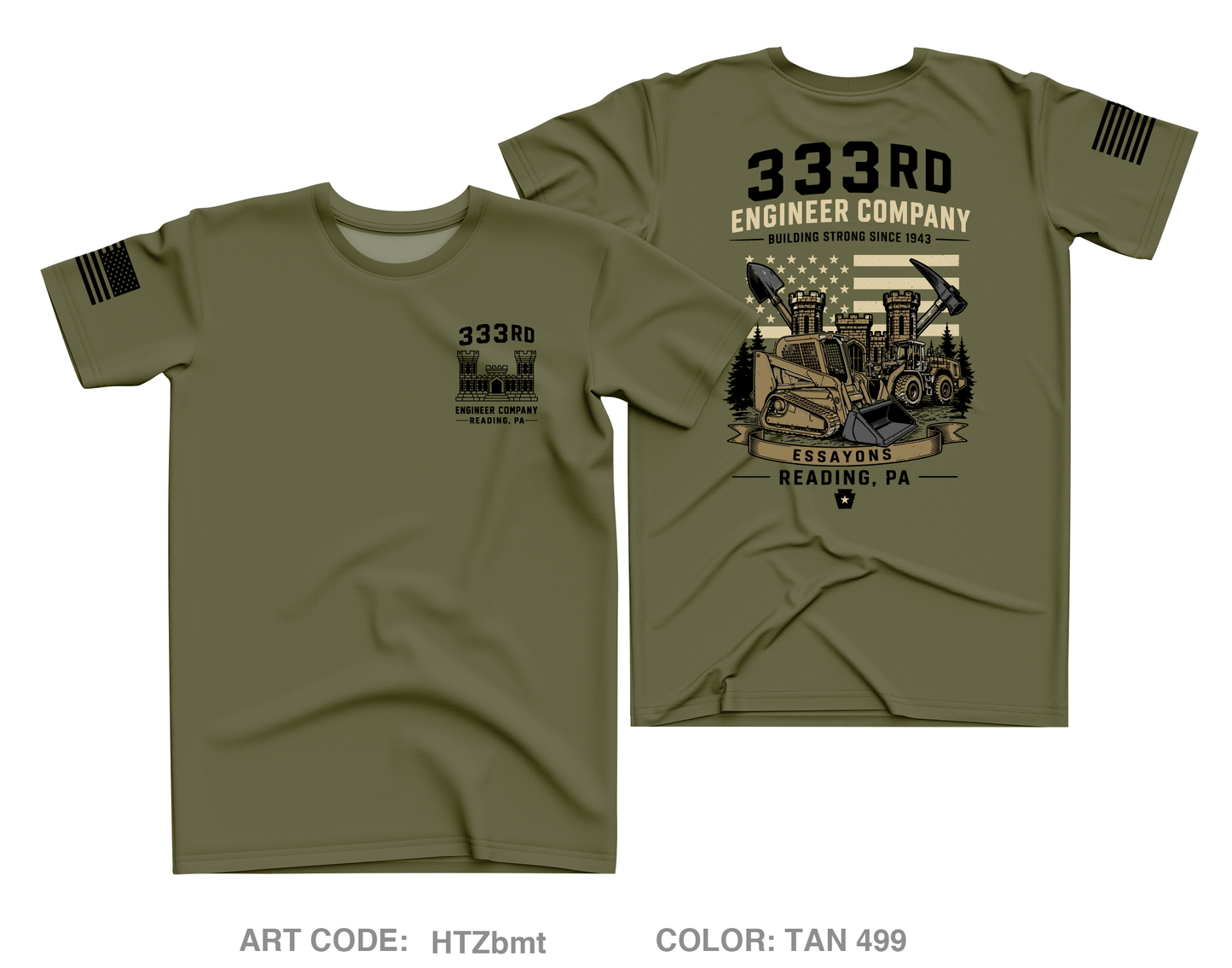 333rd Engineer Company Core Men's SS Performance Tee - HTZbmt