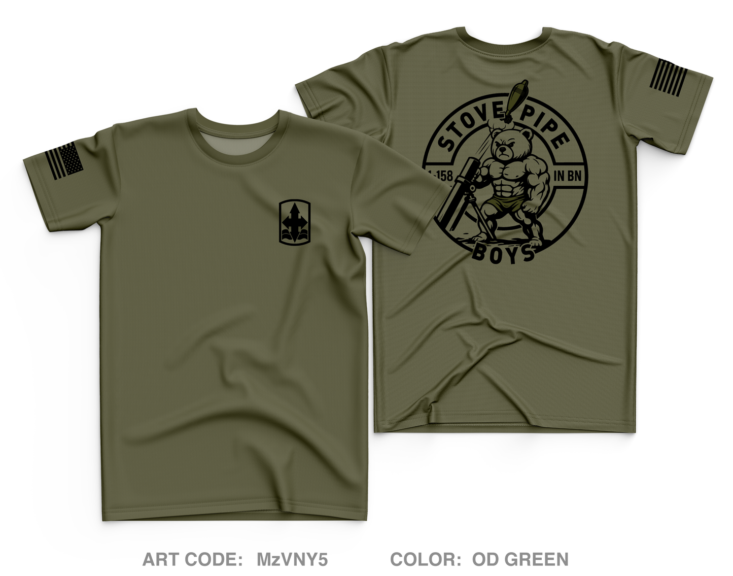 1-158 IN BN HHC Mortar Platoon Core Men's SS Performance Tee - MzVNY5