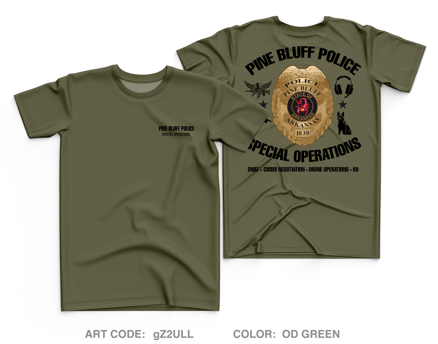 Pine Bluff Police SWAT Core Men's SS Performance Tee - gZ2ULL