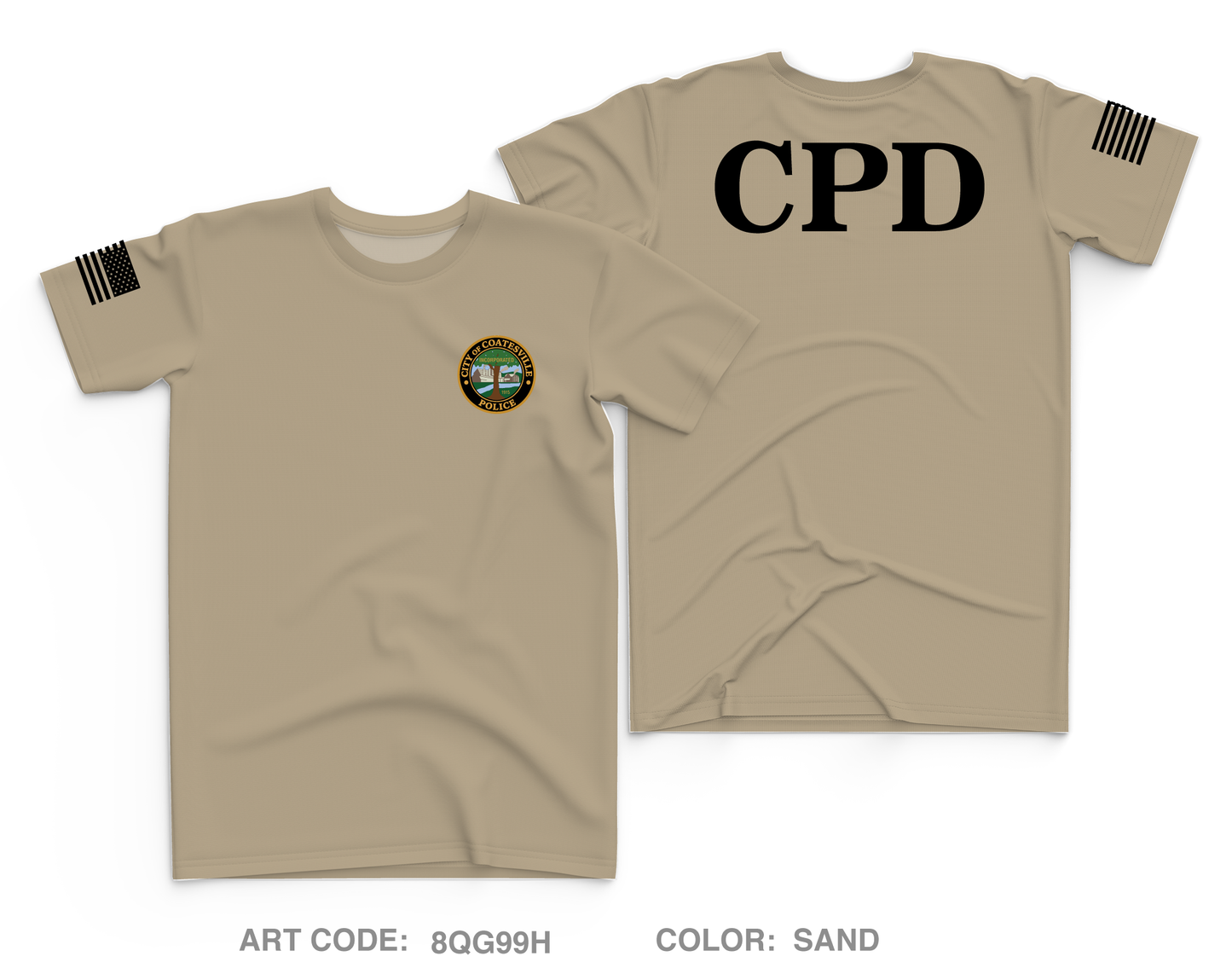 City of Coatesville Police Department Core Men's SS Performance Tee - 8QG99H