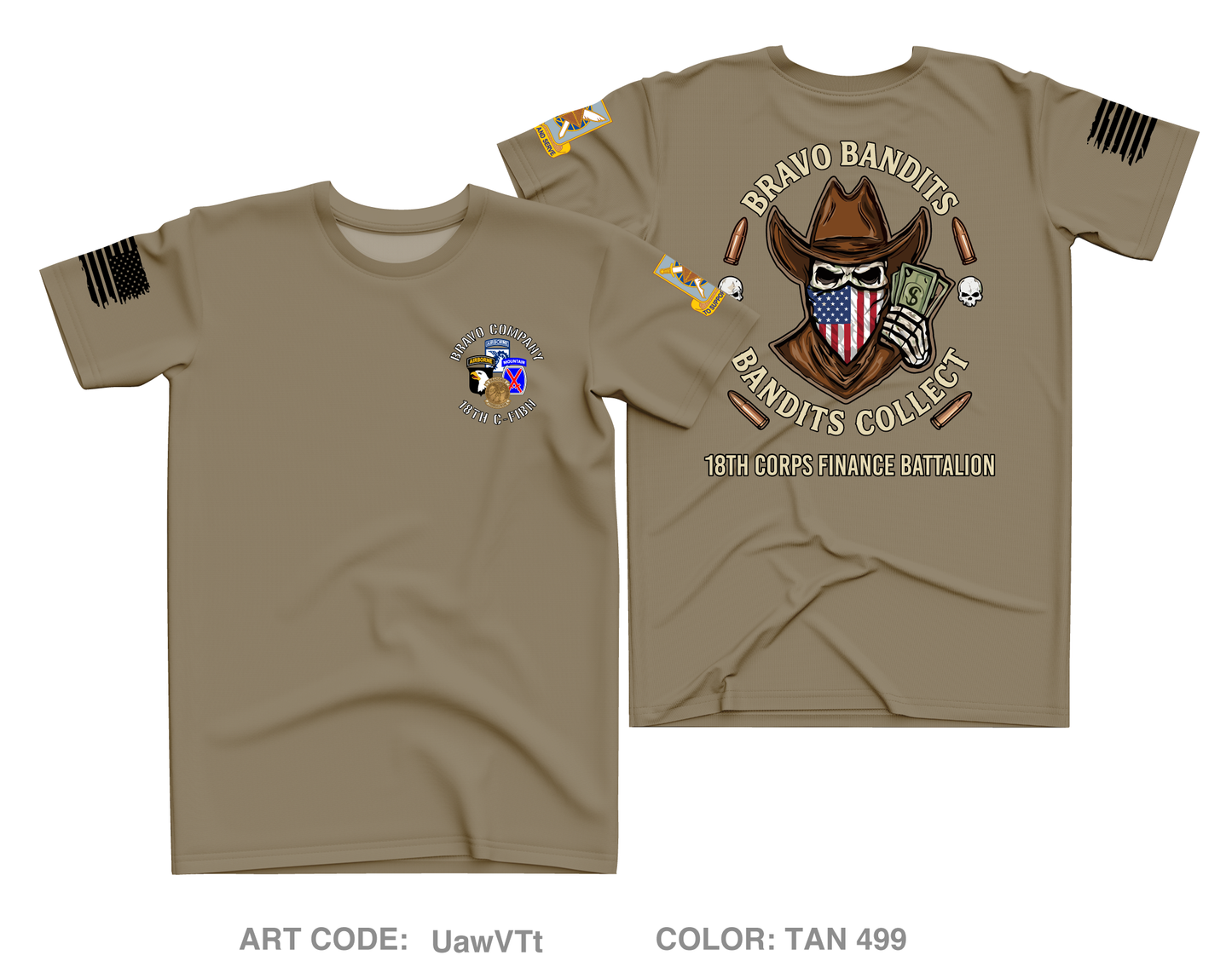 Bravo Company, 18th Corps Finance Battalion Fundraising Collection Core Men's SS Performance Tee - UawVTt