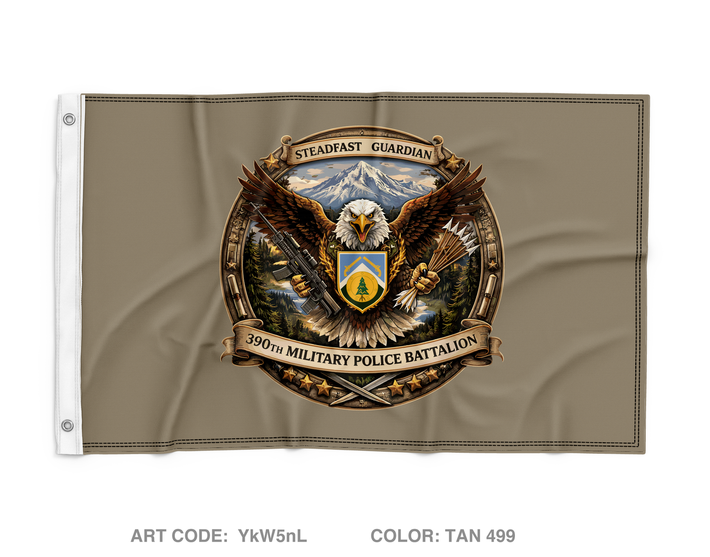 390th MP BN HHD Wall Flag - YkW5nL