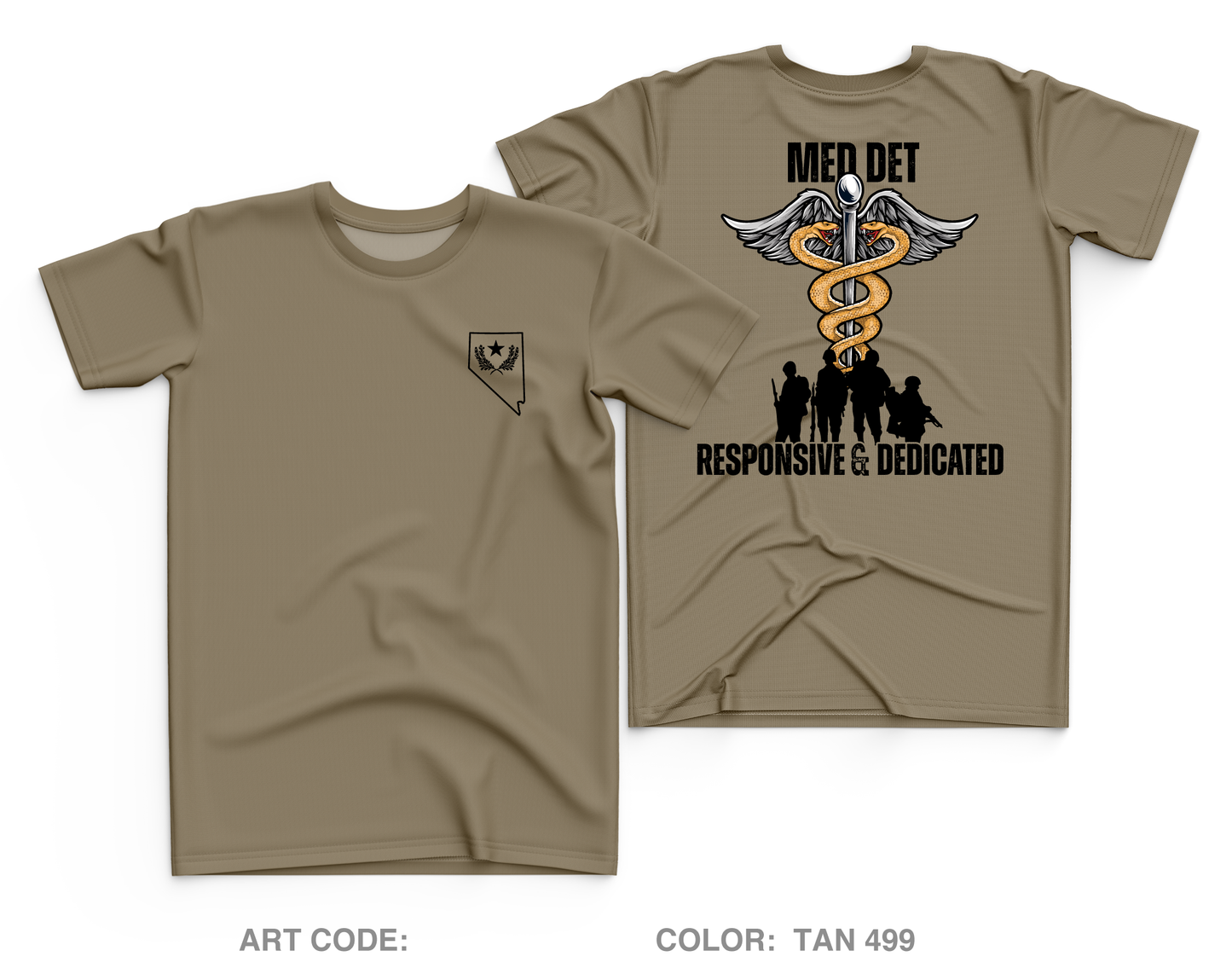 Nevada Army National Guard Medical Detachment Fundraising Collection Core Men's SS Performance Tee - uP9BSM