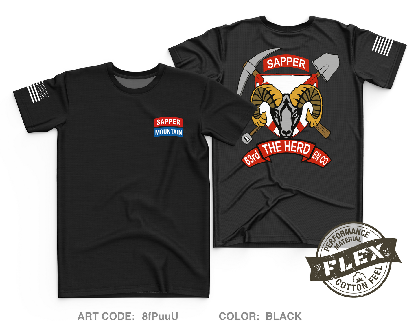 63D Combat Engineer Company - Infantry Core Men's SS Flex Performance Tee - 8fPuuU