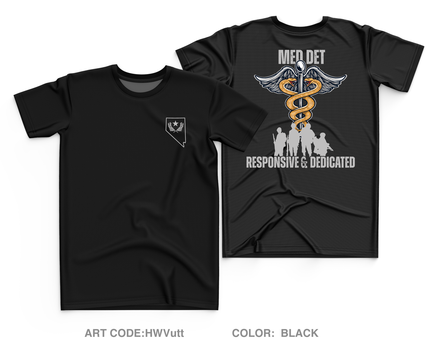 Nevada Army National Guard Medical Detachment Fundraising Collection Core Men's SS Performance Tee - HWVutt
