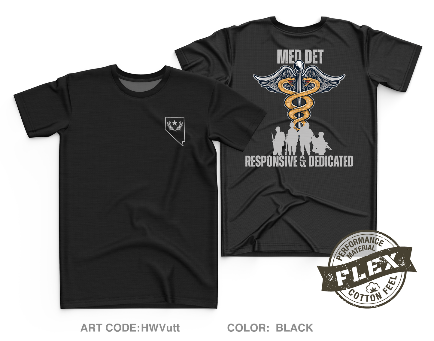 Nevada Army National Guard Medical Detachment Fundraising Collection Core Men's SS Flex Performance Tee - HWVutt