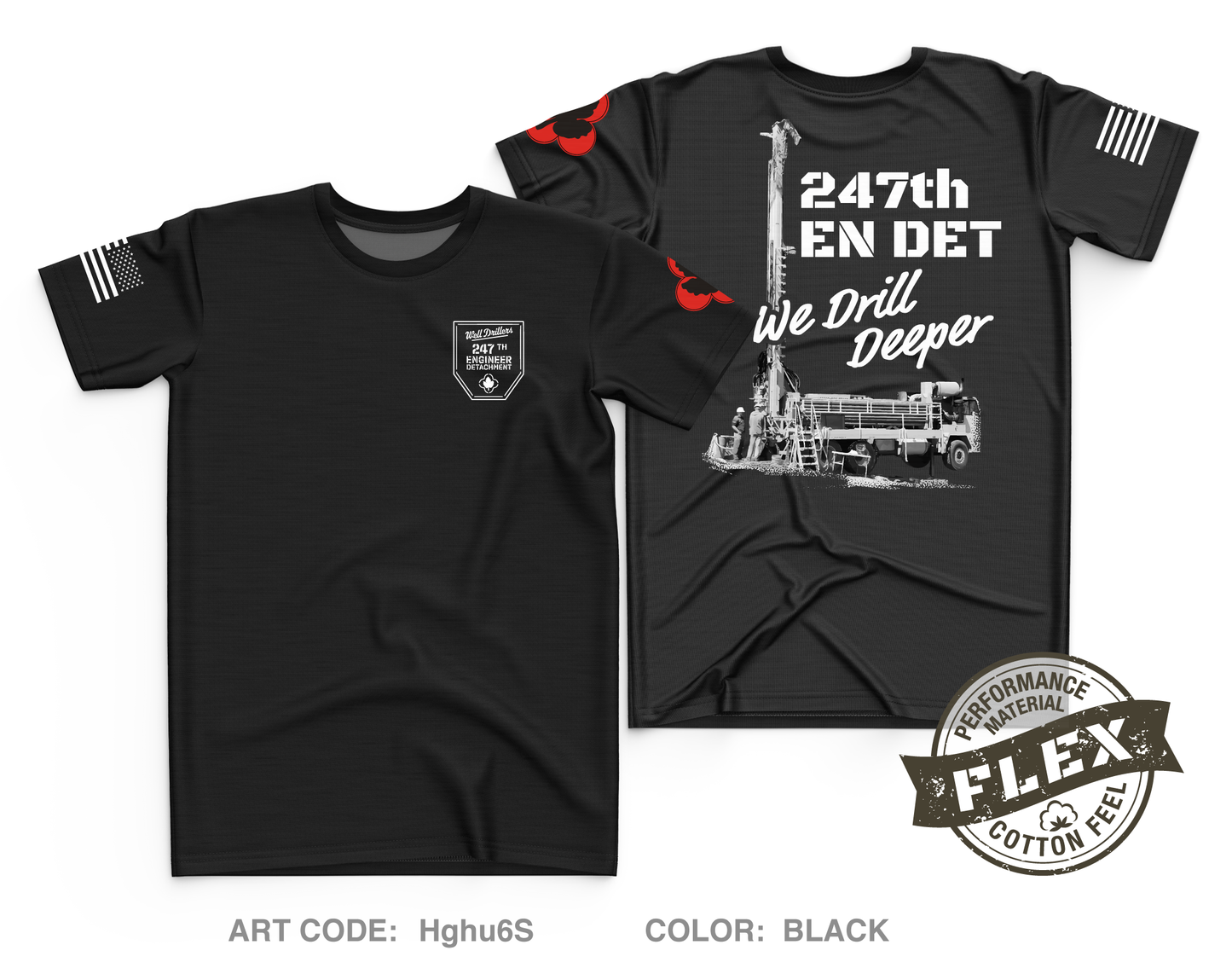 247th EN DET WD Fundraising Collection Core Men's SS Flex Performance Tee - Hghu6S