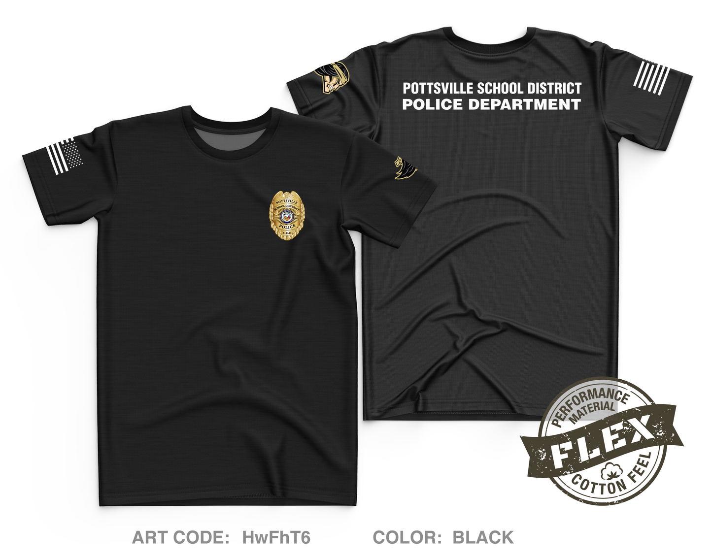 Pottsville school district police department Core Men's SS Flex Performance Tee - HwFhT6